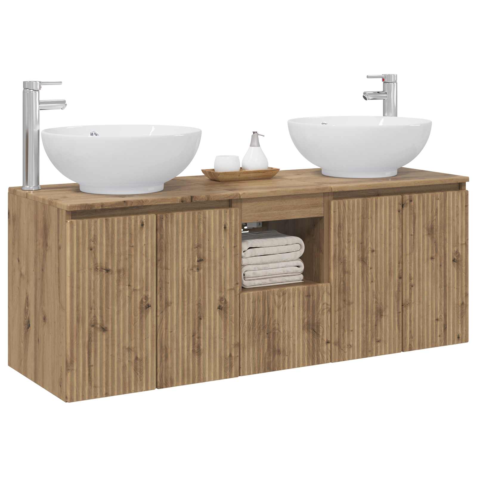 Ensemble d'armoire de salle de bain 3 pc Chêne artisanal