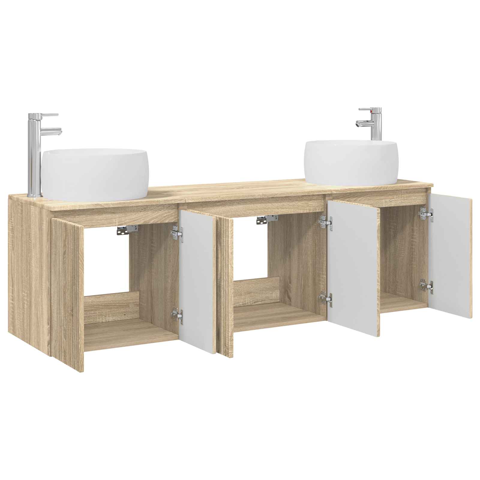 Ensemble d'armoire de salle de bain 3 pc Chêne Sonoma
