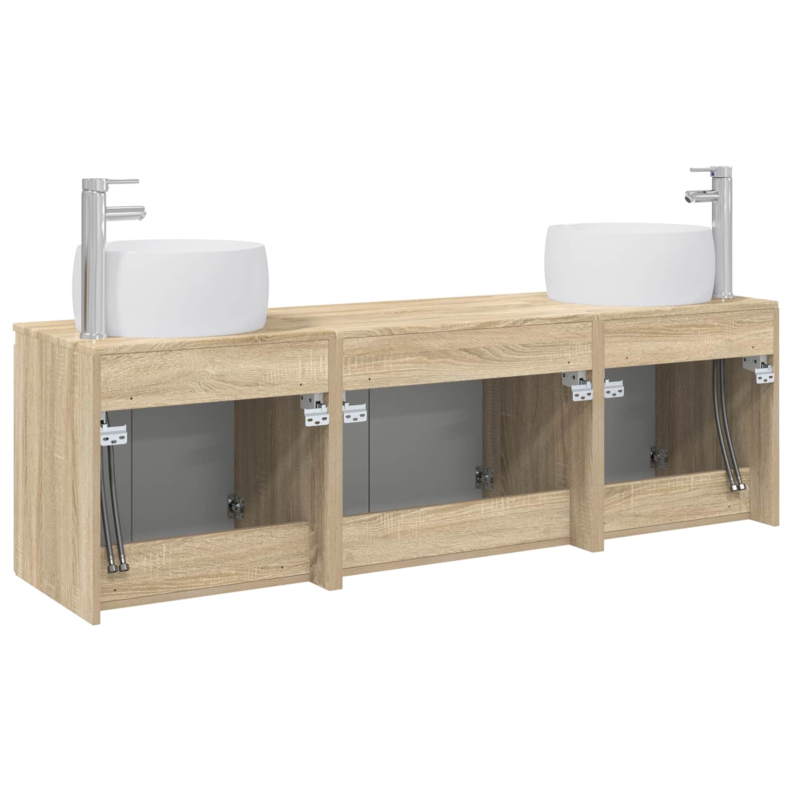 Ensemble d'armoire de salle de bain 3 pc Chêne Sonoma