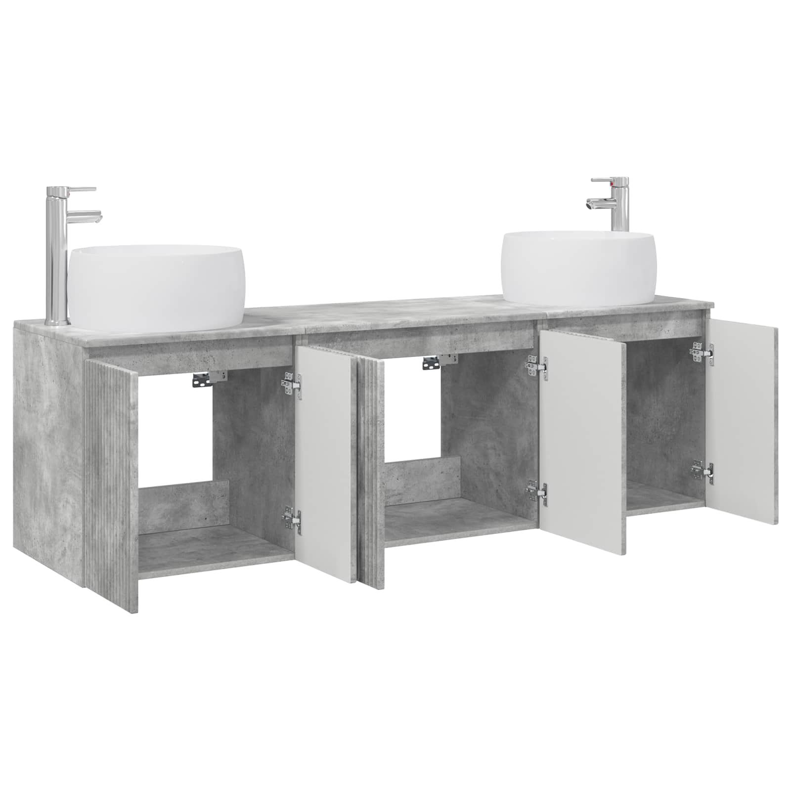 Ensemble d'armoire de salle de bain 3 pc Gris béton