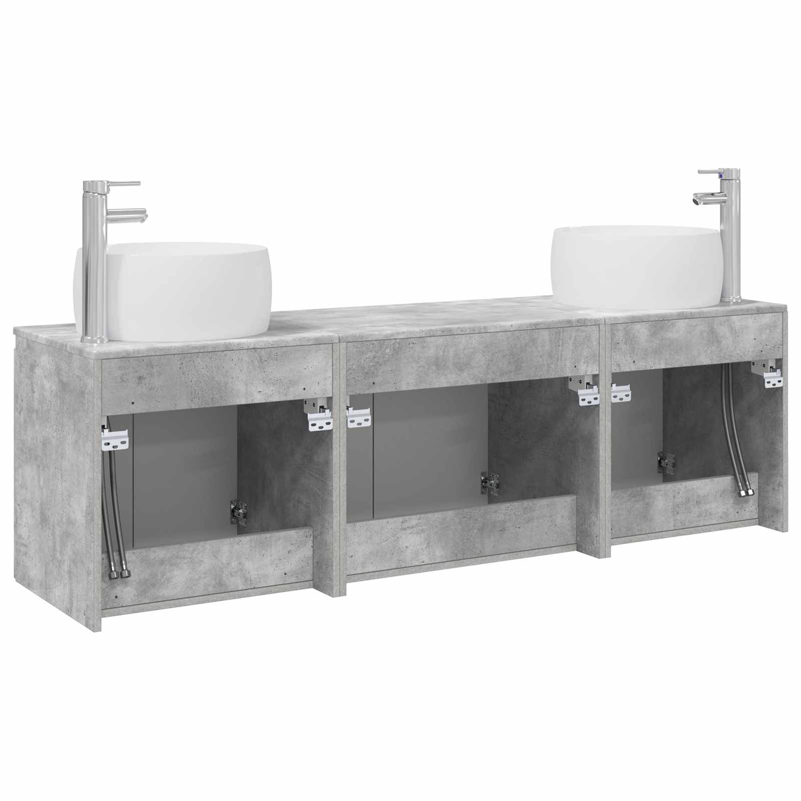 Ensemble d'armoire de salle de bain 3 pc Gris béton