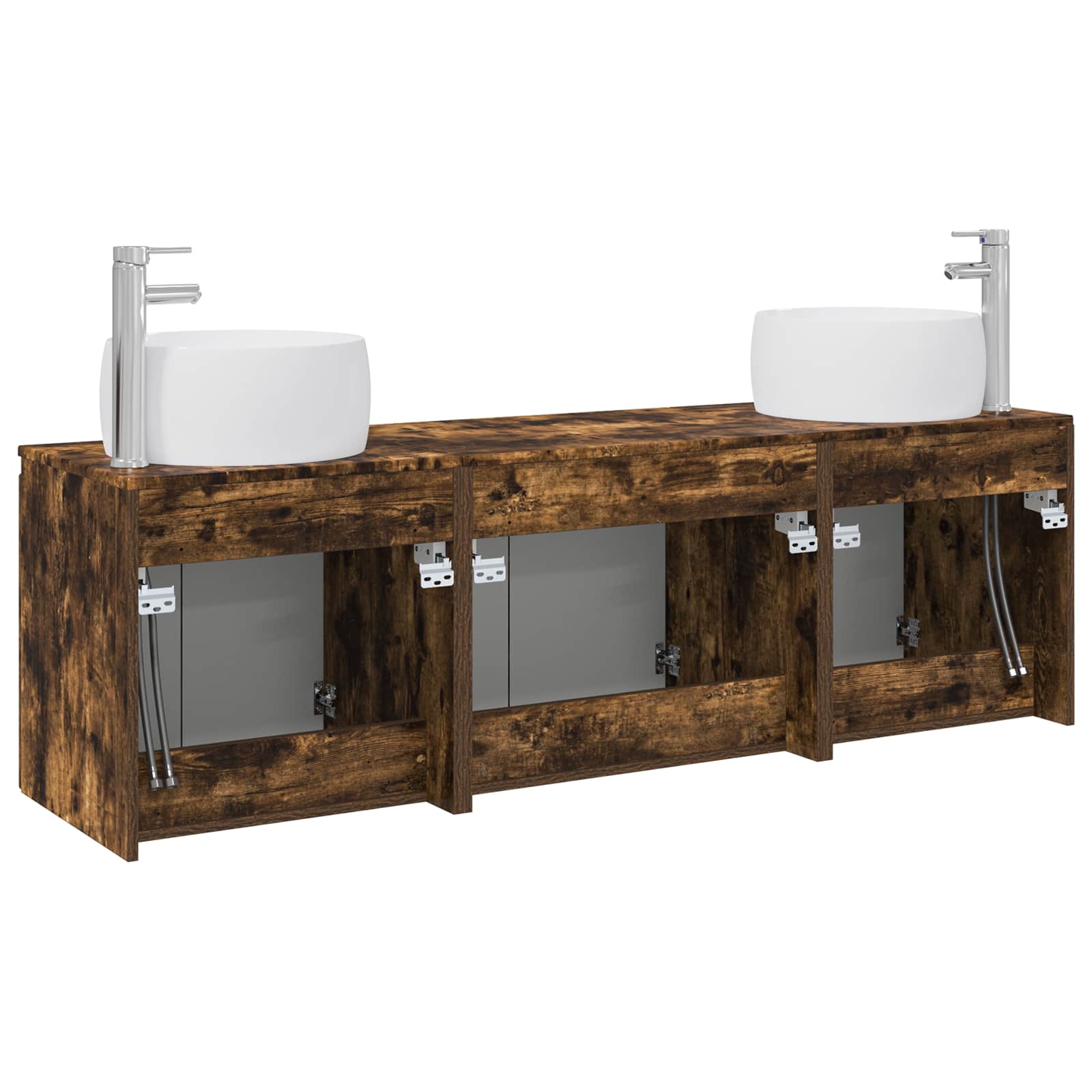 Ensemble d'armoire de salle de bain 3 pc Chêne fumé