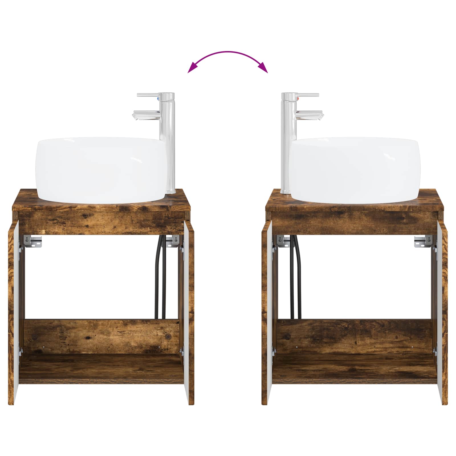 Ensemble d'armoire de salle de bain 3 pc Chêne fumé