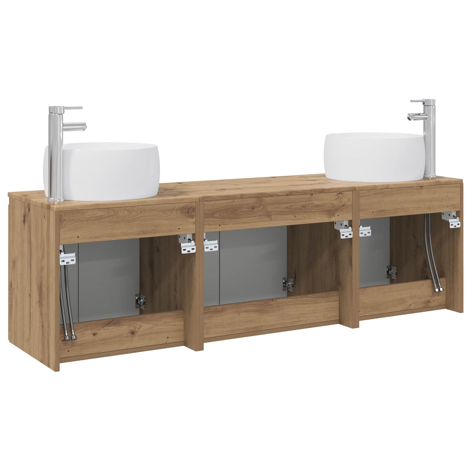 Ensemble d'armoire de salle de bain 3 pc Chêne artisanal