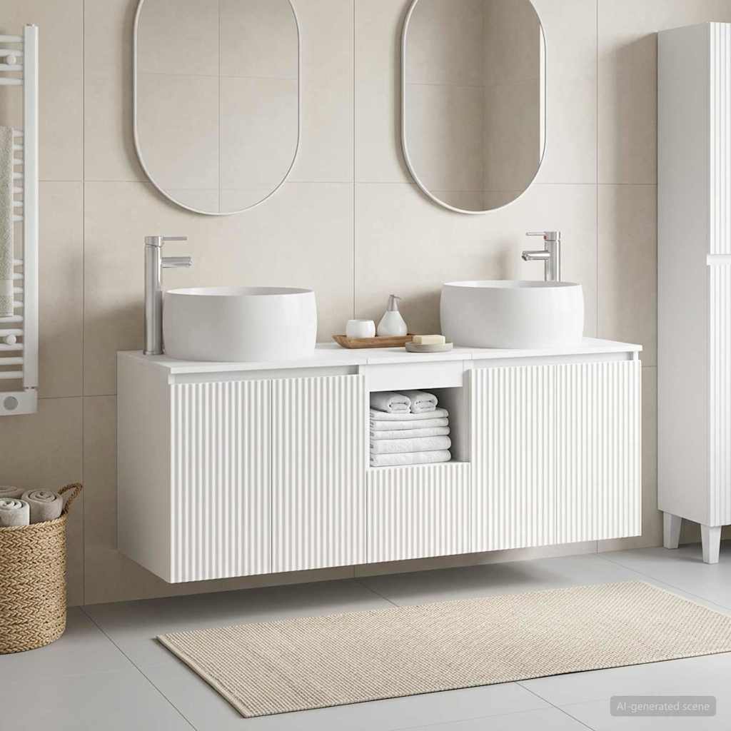 Ensemble d'armoire de salle de bain 3 pc Blanc