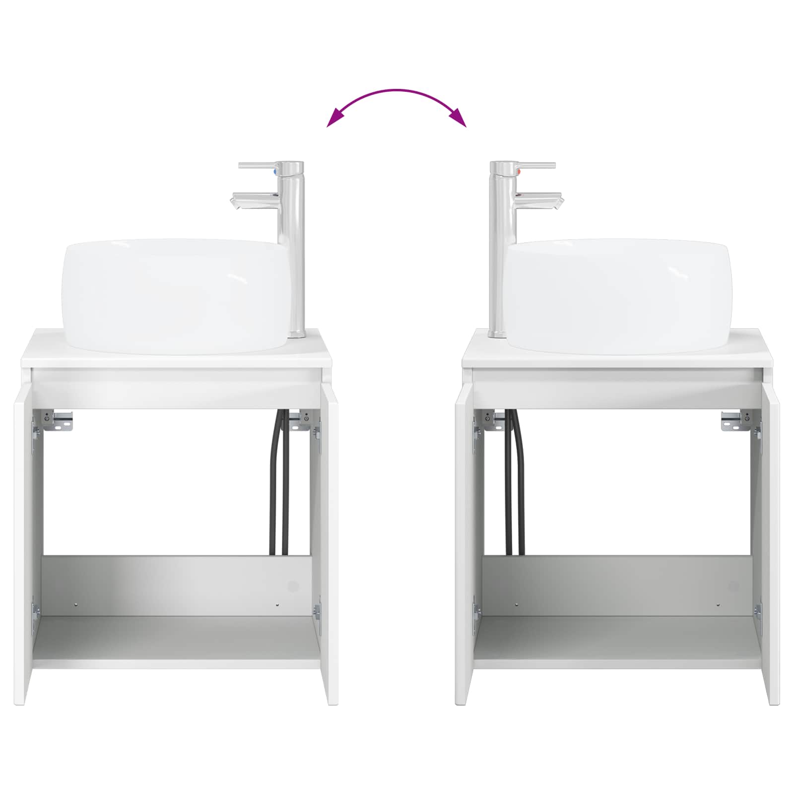 Ensemble d'armoire de salle de bain 3 pc Blanc
