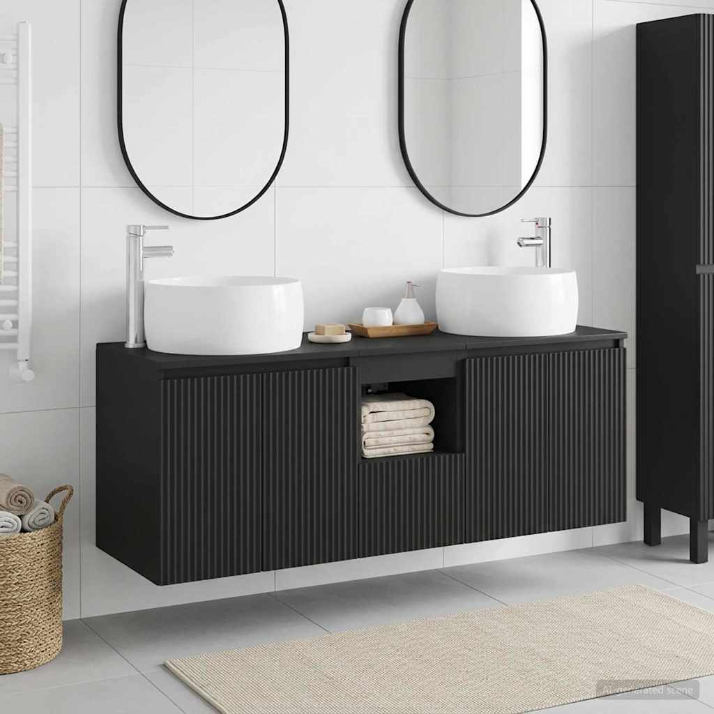 Ensemble d'armoire de salle de bain 3 pc Noir
