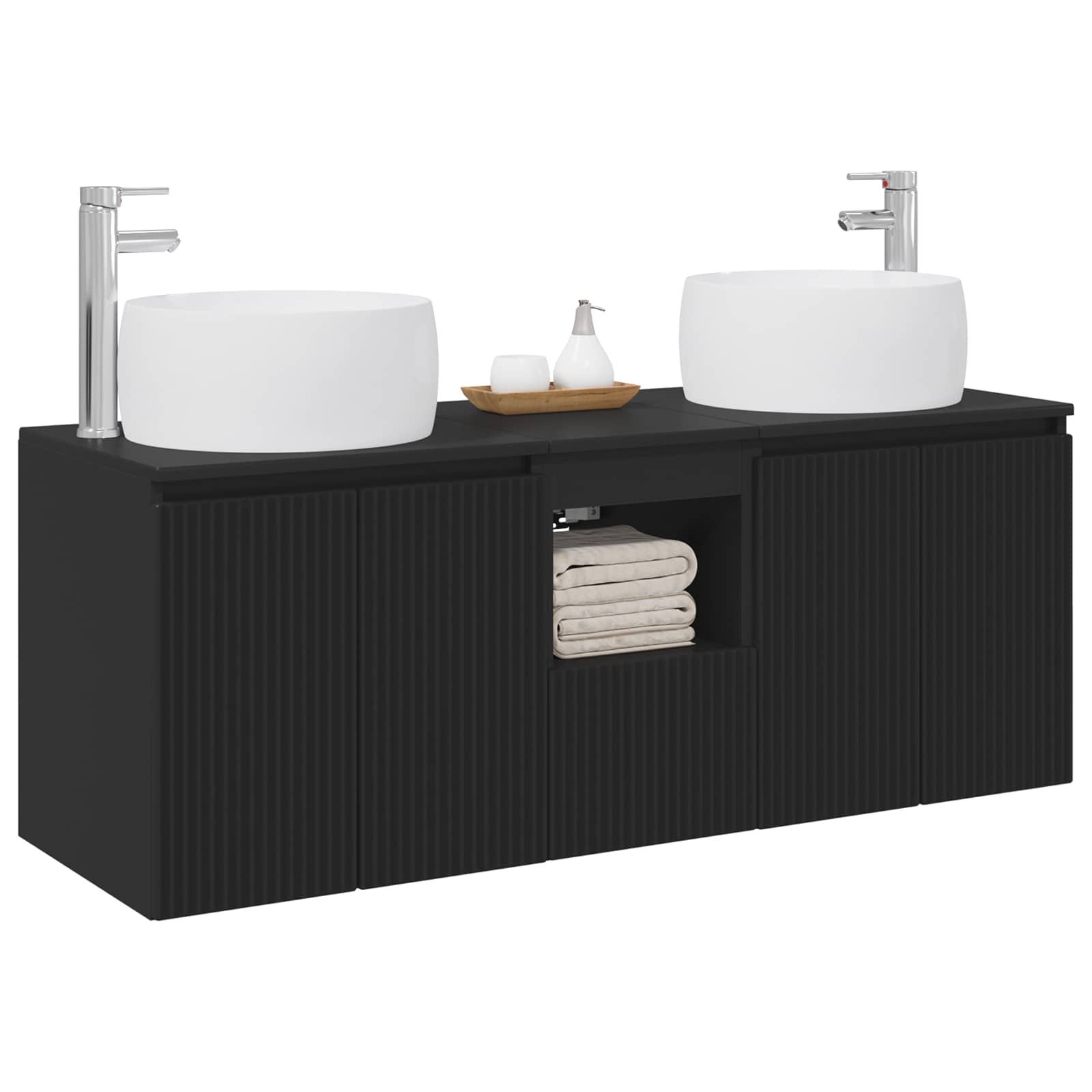 Ensemble d'armoire de salle de bain 3 pc Noir