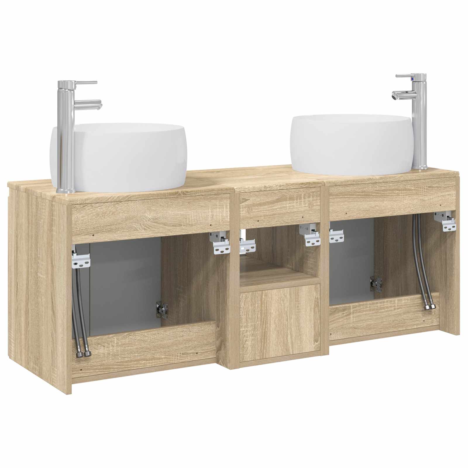 Ensemble d'armoire de salle de bain 3 pc Chêne Sonoma