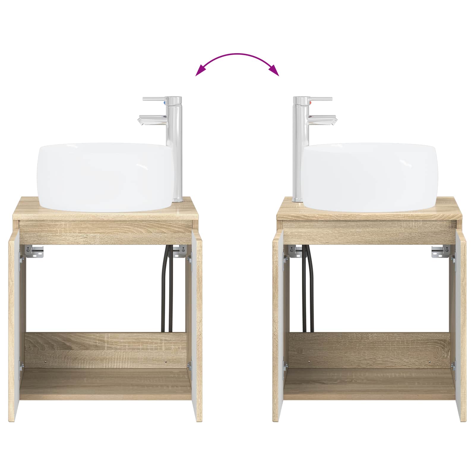 Ensemble d'armoire de salle de bain 3 pc Chêne Sonoma