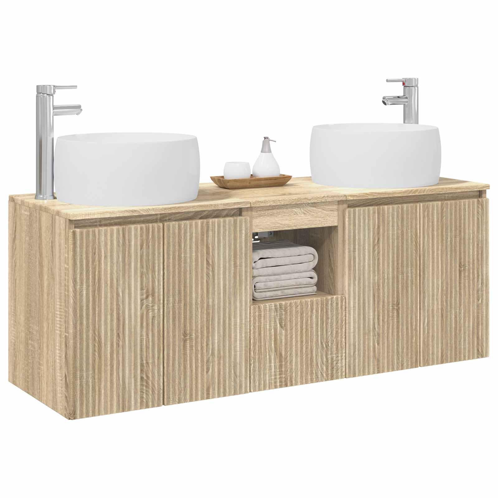 Ensemble d'armoire de salle de bain 3 pc Chêne Sonoma