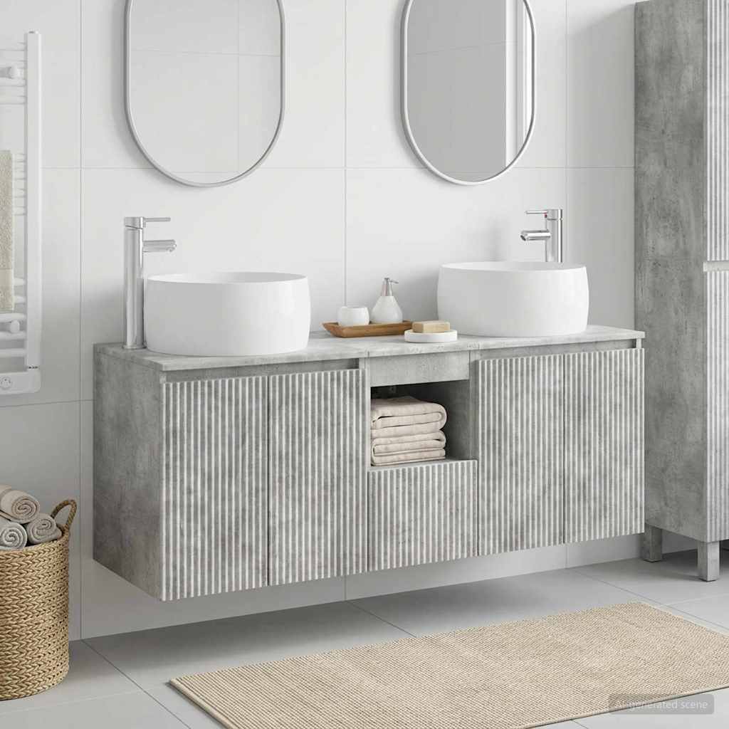 Ensemble d'armoire de salle de bain 3 pc Gris béton