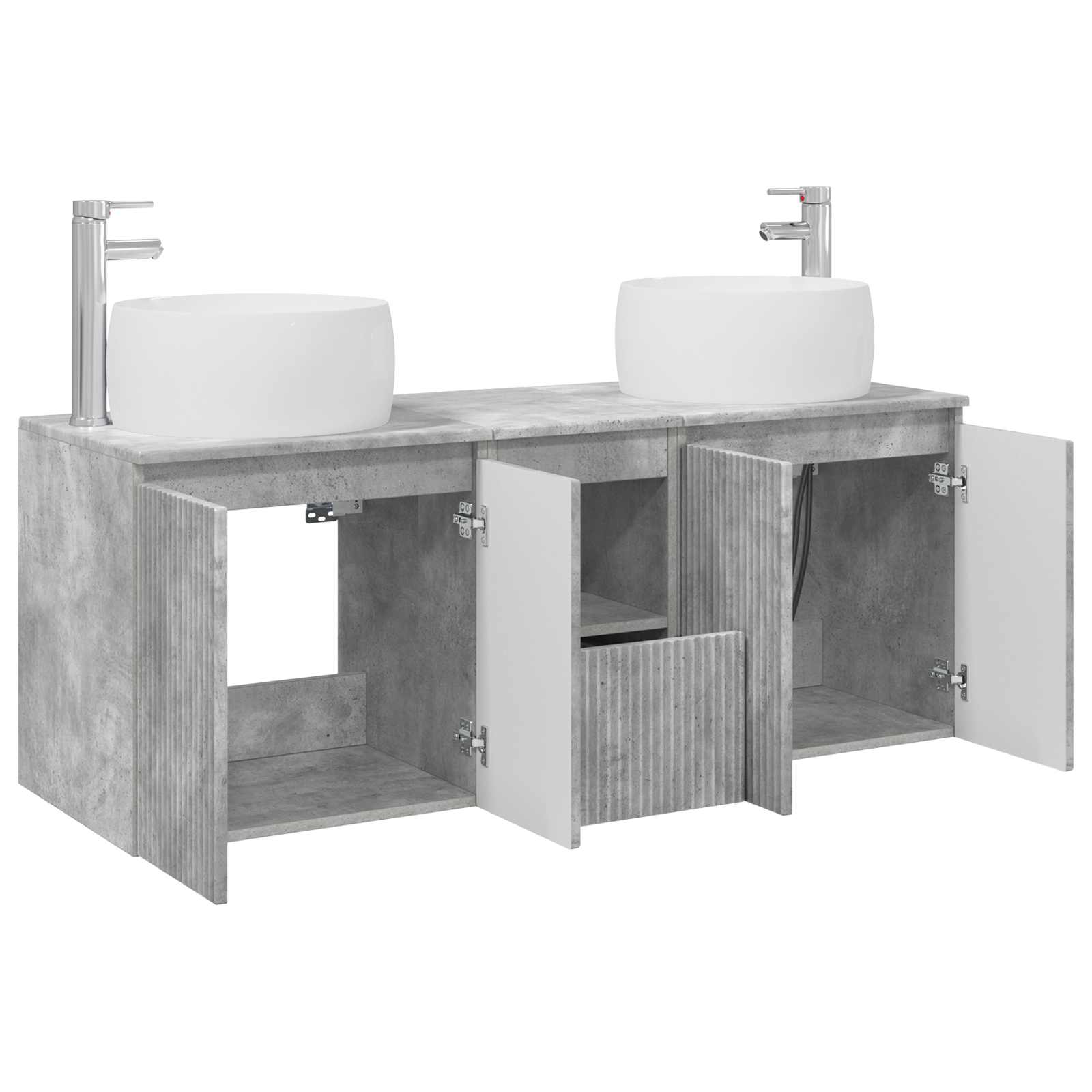 Ensemble d'armoire de salle de bain 3 pc Gris béton