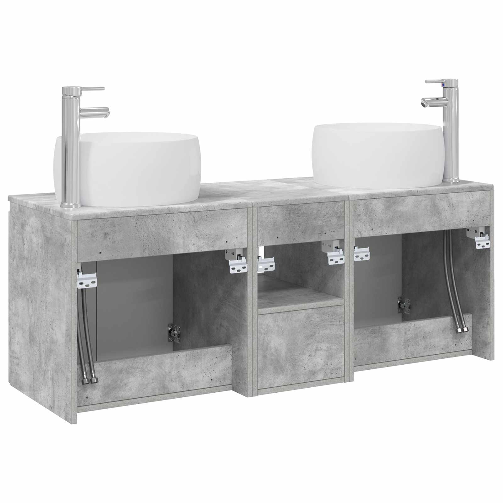 Ensemble d'armoire de salle de bain 3 pc Gris béton