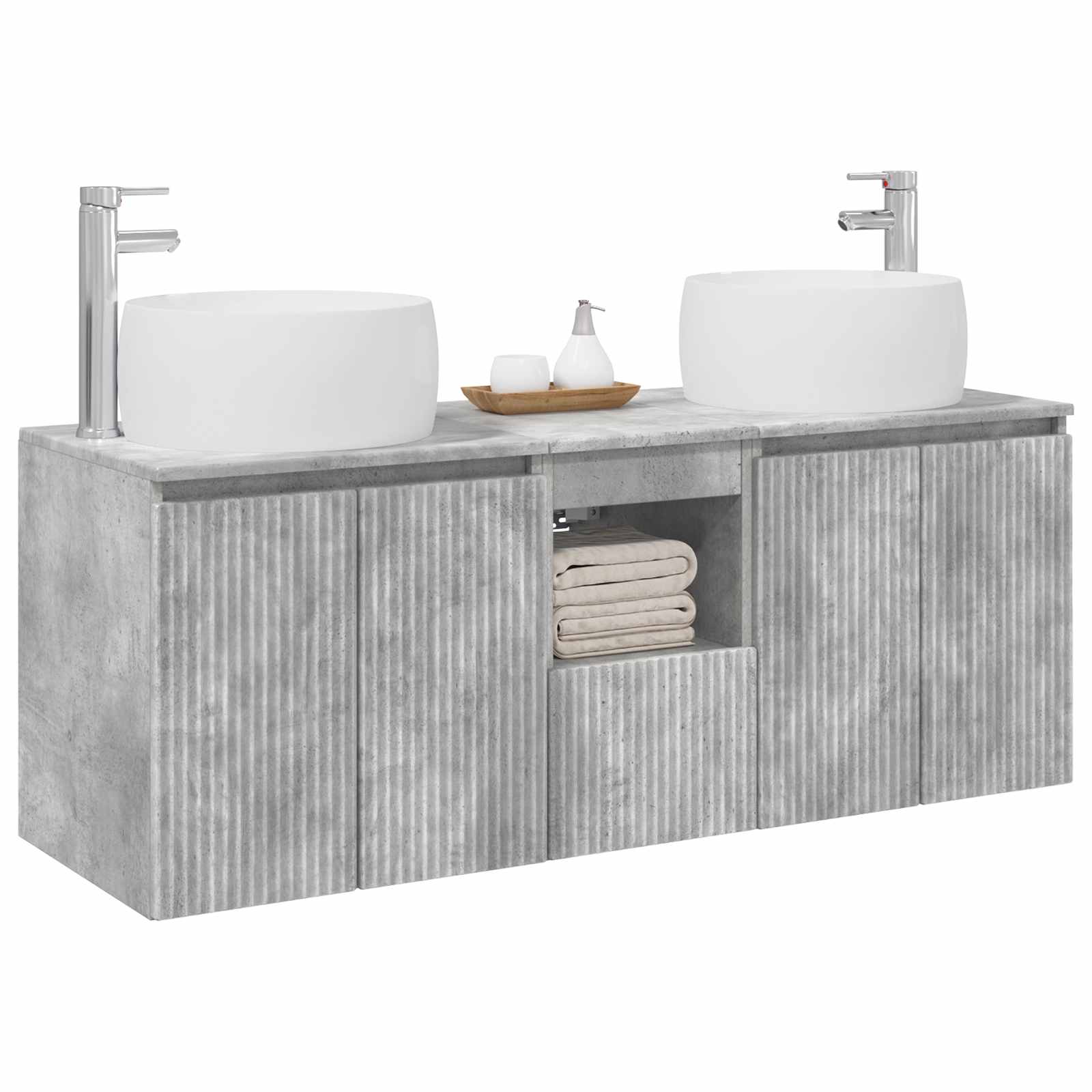 Ensemble d'armoire de salle de bain 3 pc Gris béton