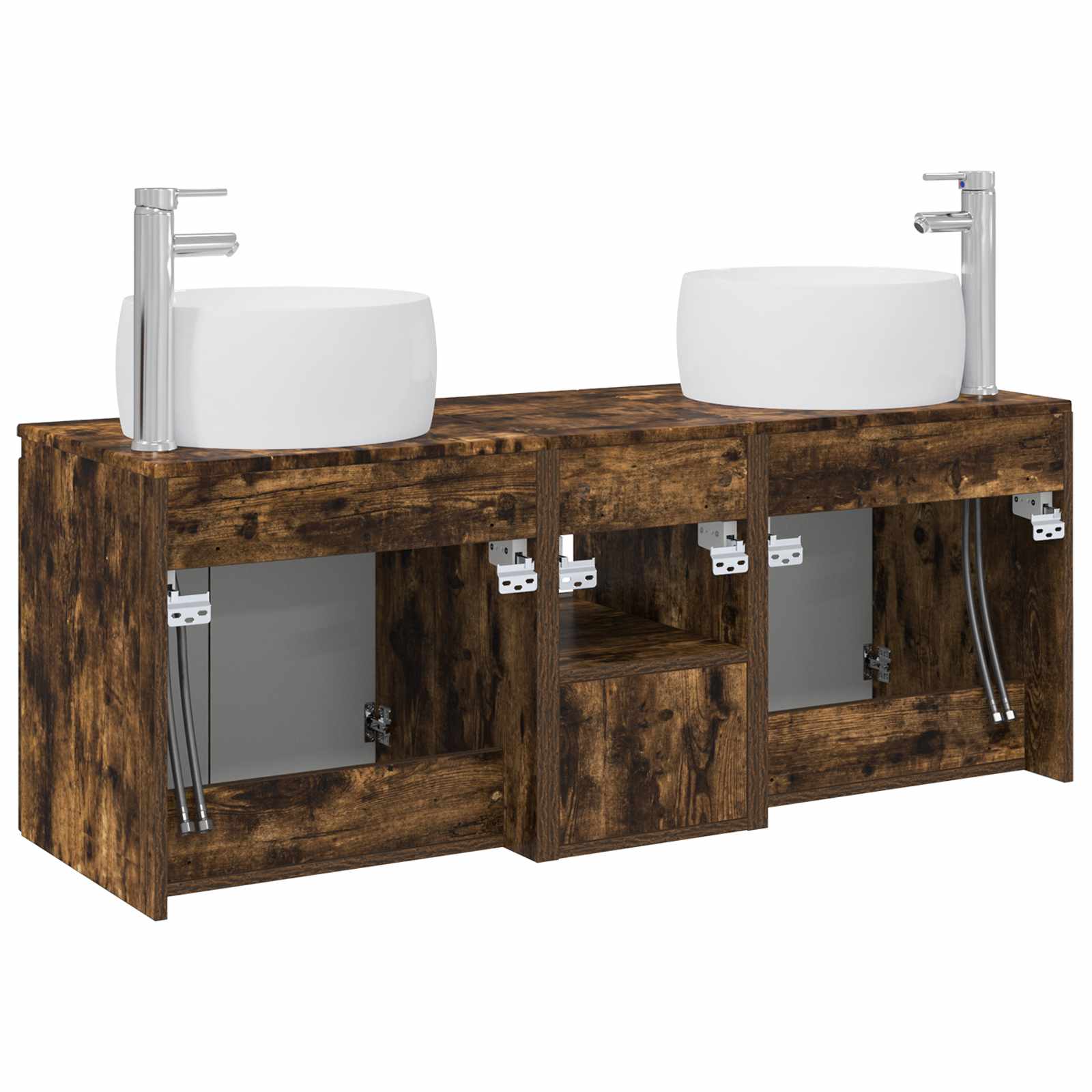 Ensemble d'armoire de salle de bain 3 pc Chêne fumé