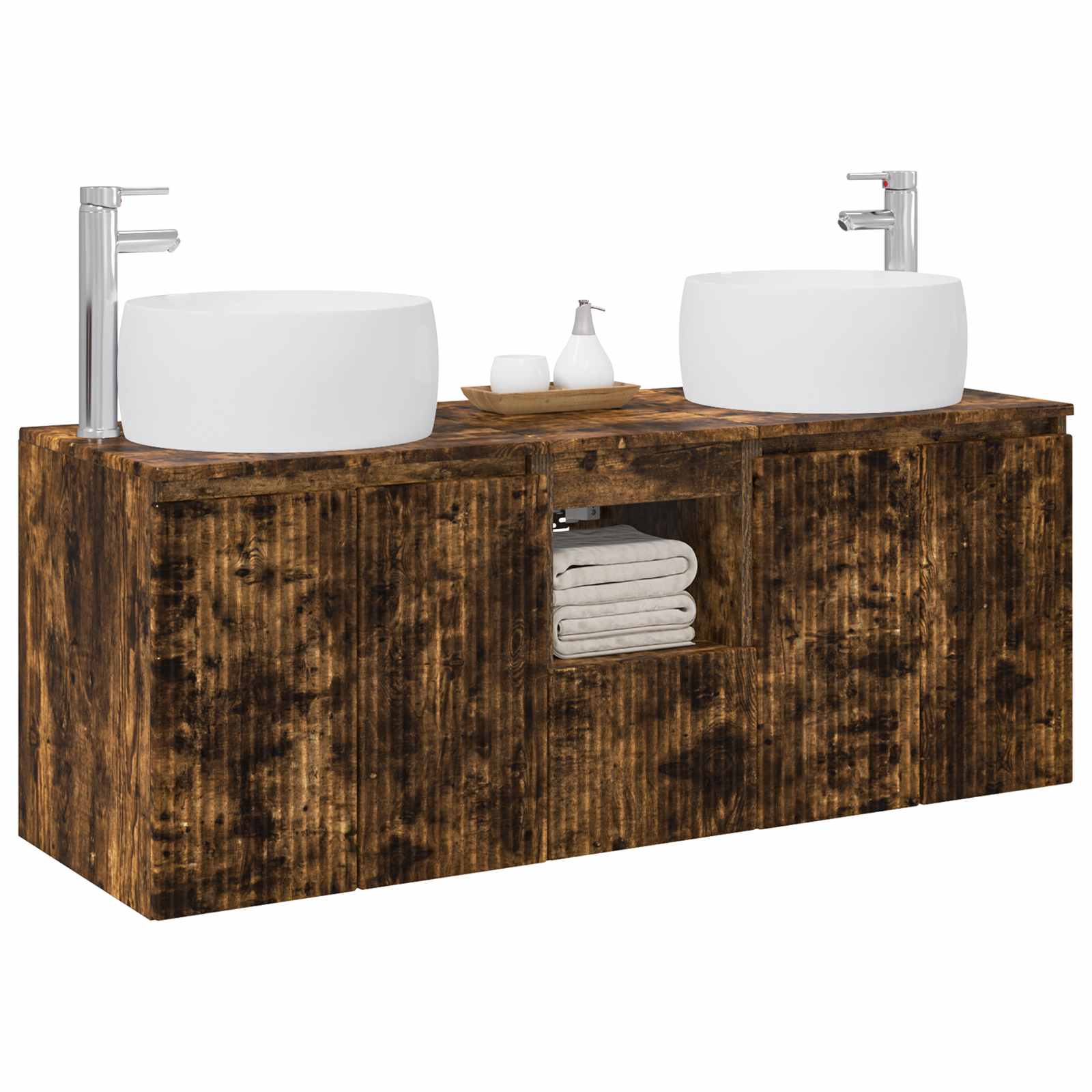 Ensemble d'armoire de salle de bain 3 pc Chêne fumé