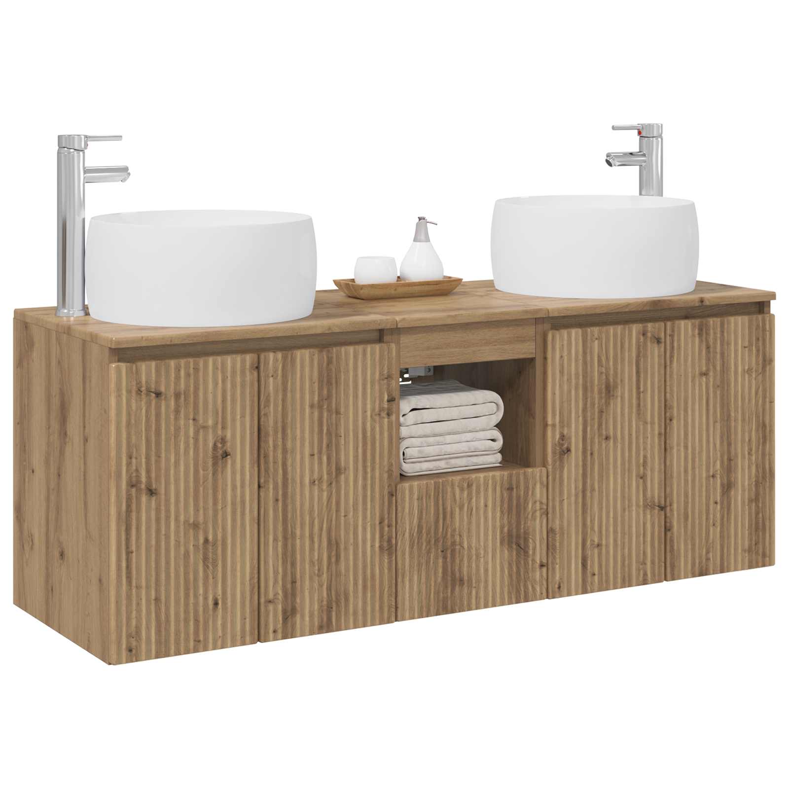 Ensemble d'armoire de salle de bain 3 pc Chêne artisanal