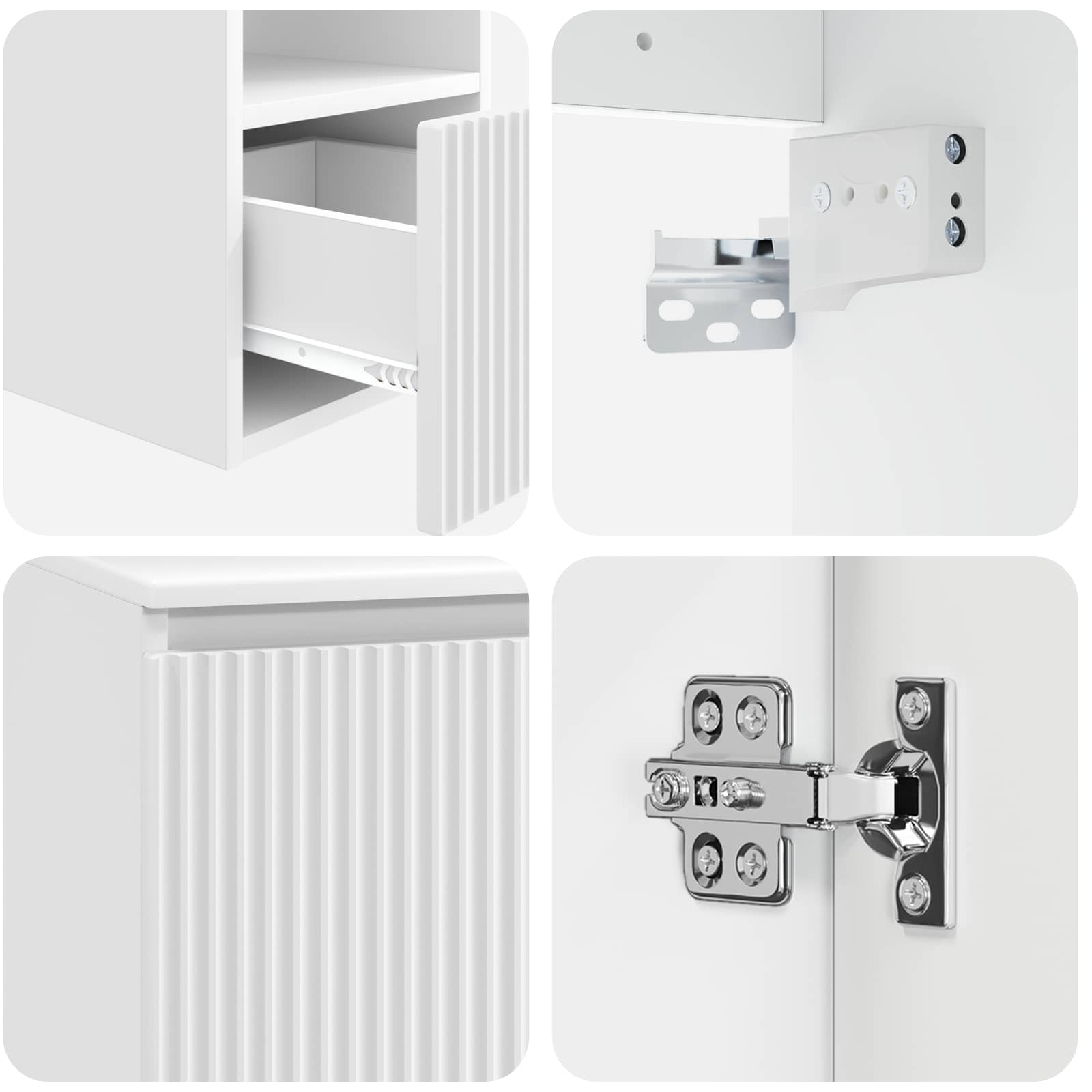 Ensemble d'armoire de salle de bain 3 pc Blanc