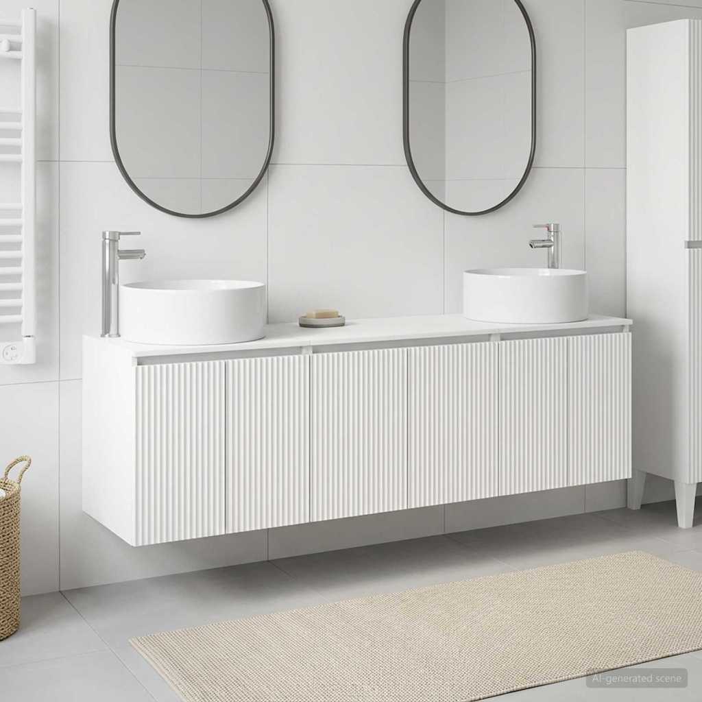 Ensemble d'armoire de salle de bain 3 pc Blanc