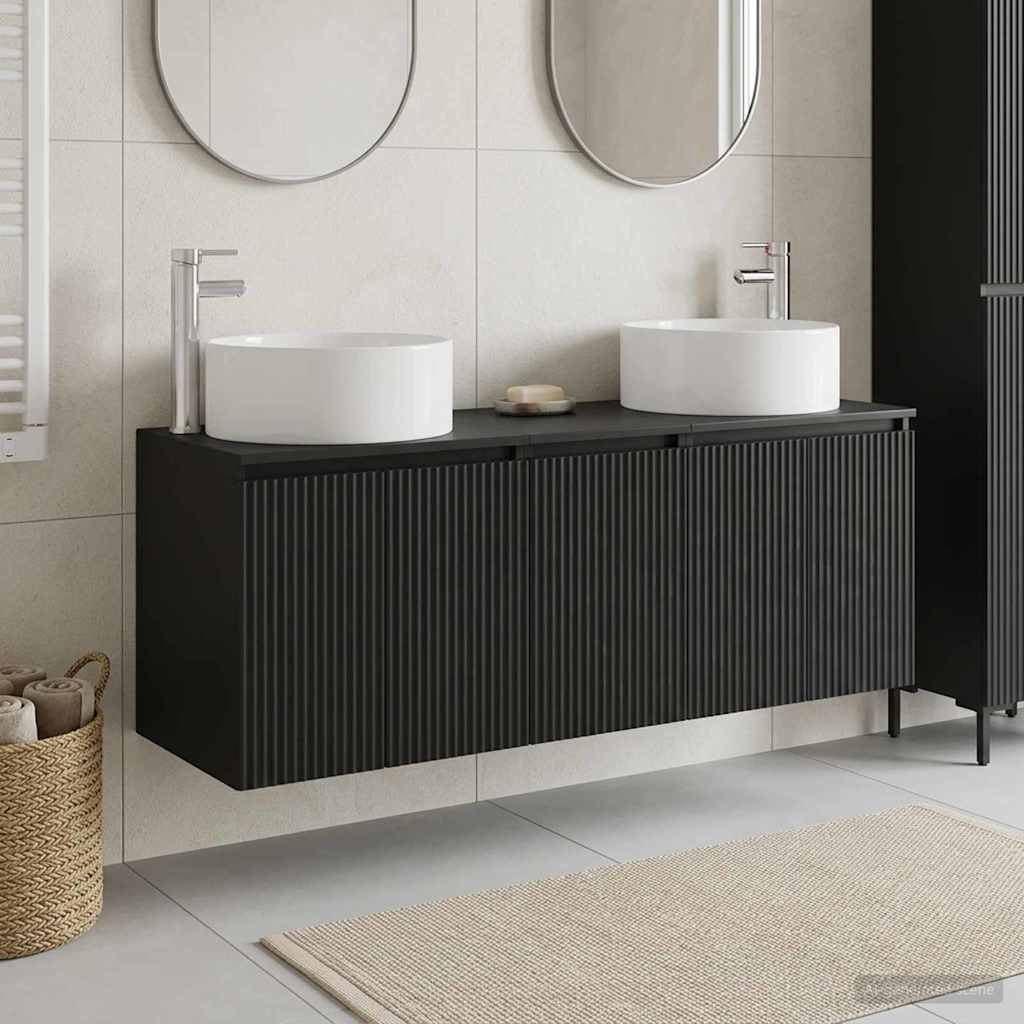 Ensemble d'armoire de salle de bain 3 pc Noir