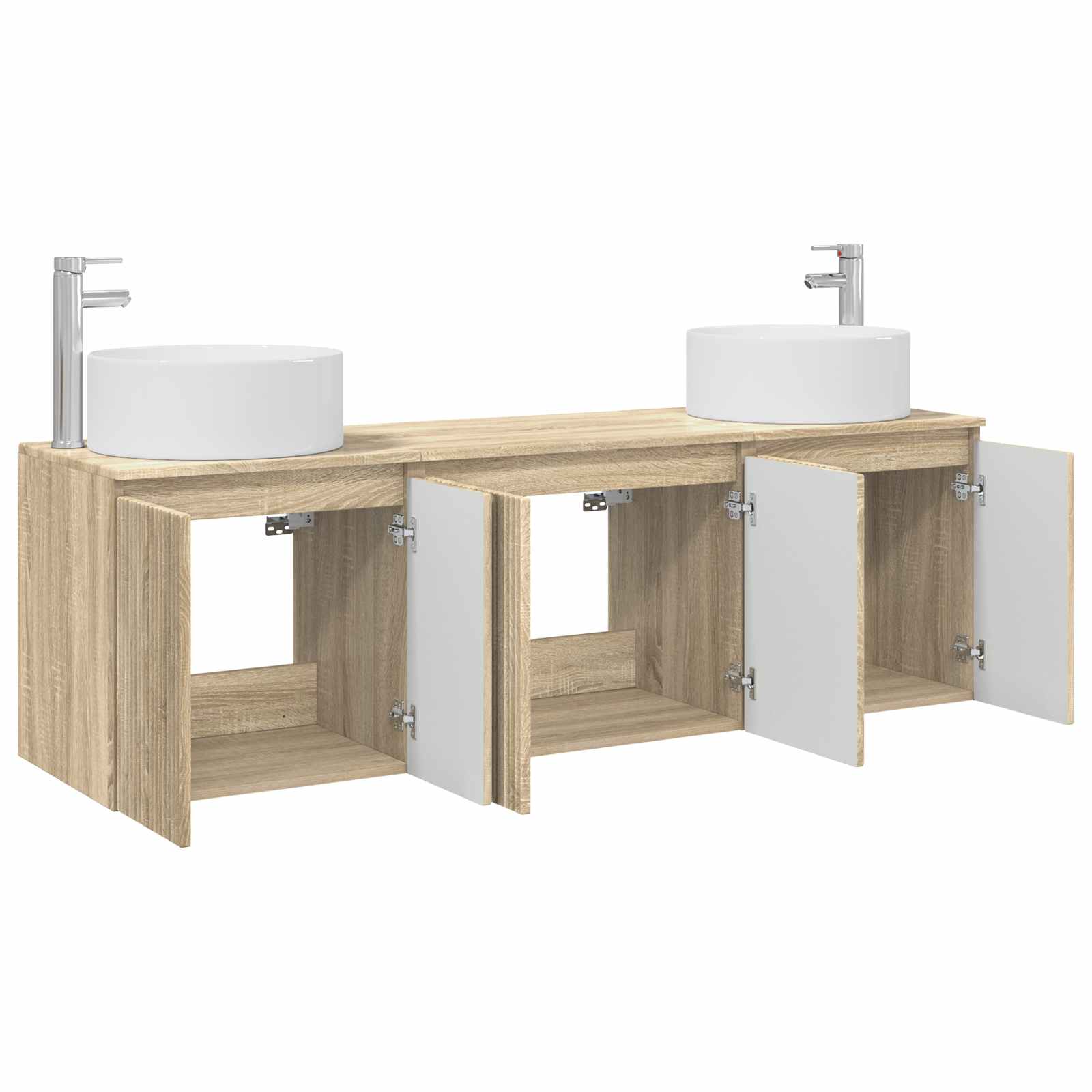 Ensemble d'armoire de salle de bain 3 pc Chêne Sonoma