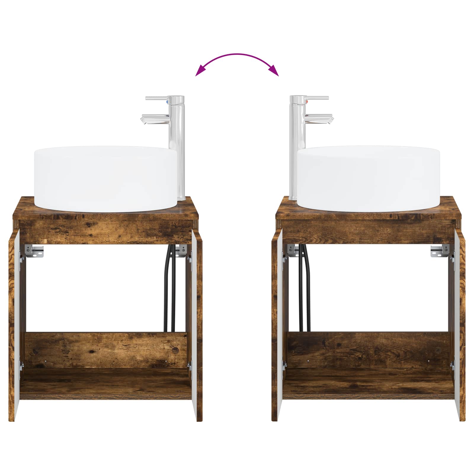Ensemble d'armoire de salle de bain 3 pc Chêne fumé