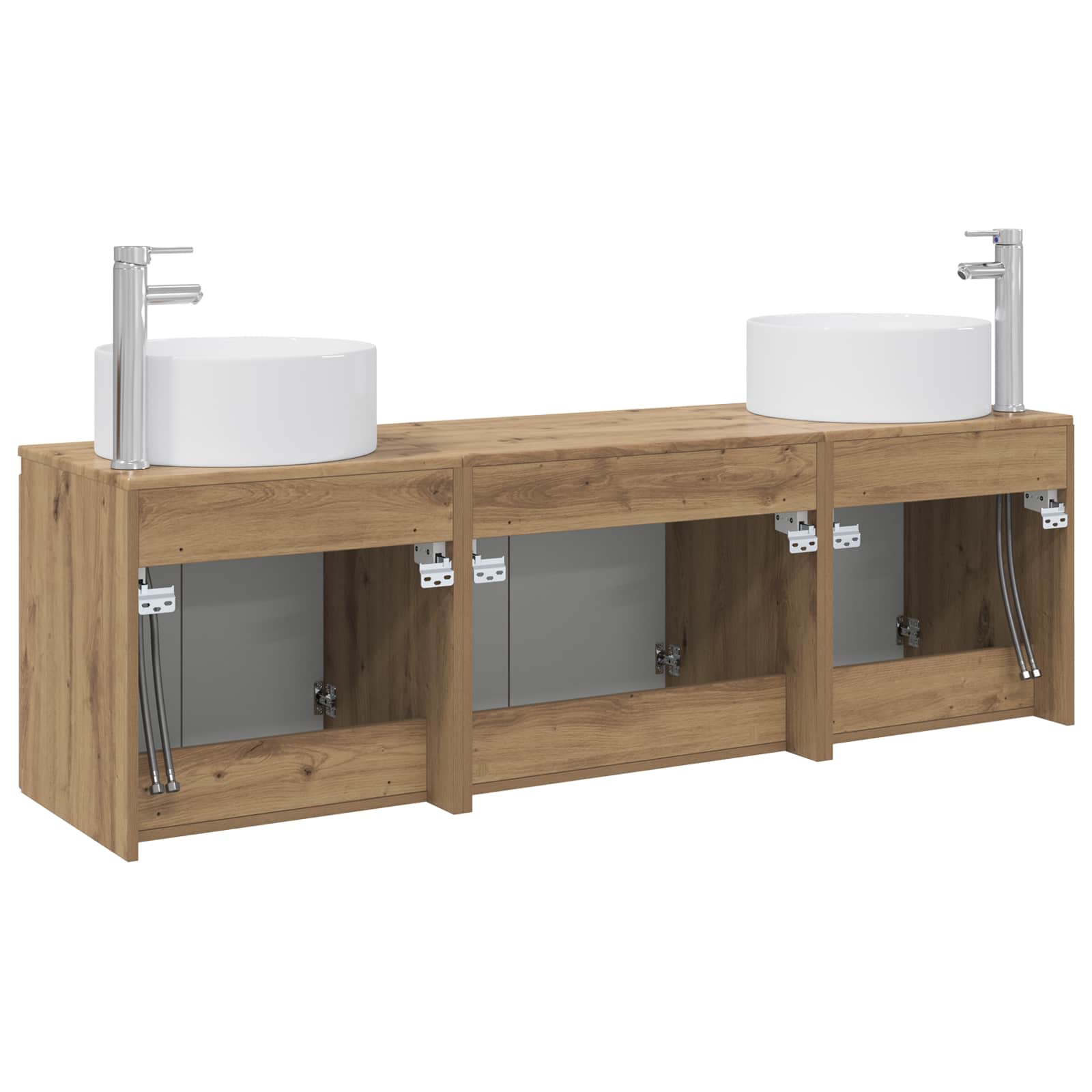 Ensemble d'armoire de salle de bain 3 pc Chêne artisanal