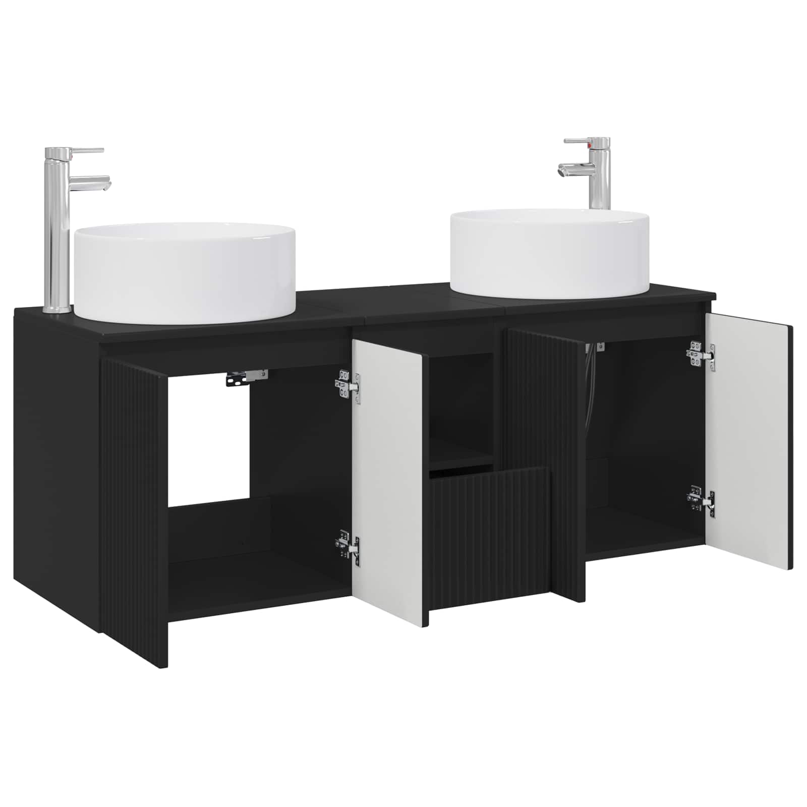 Ensemble d'armoire de salle de bain 3 pc Noir