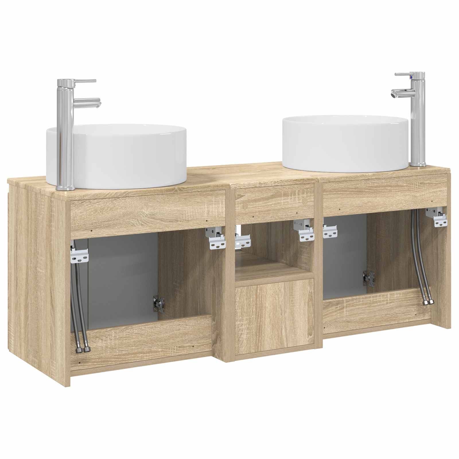 Ensemble d'armoire de salle de bain 3 pc Chêne Sonoma