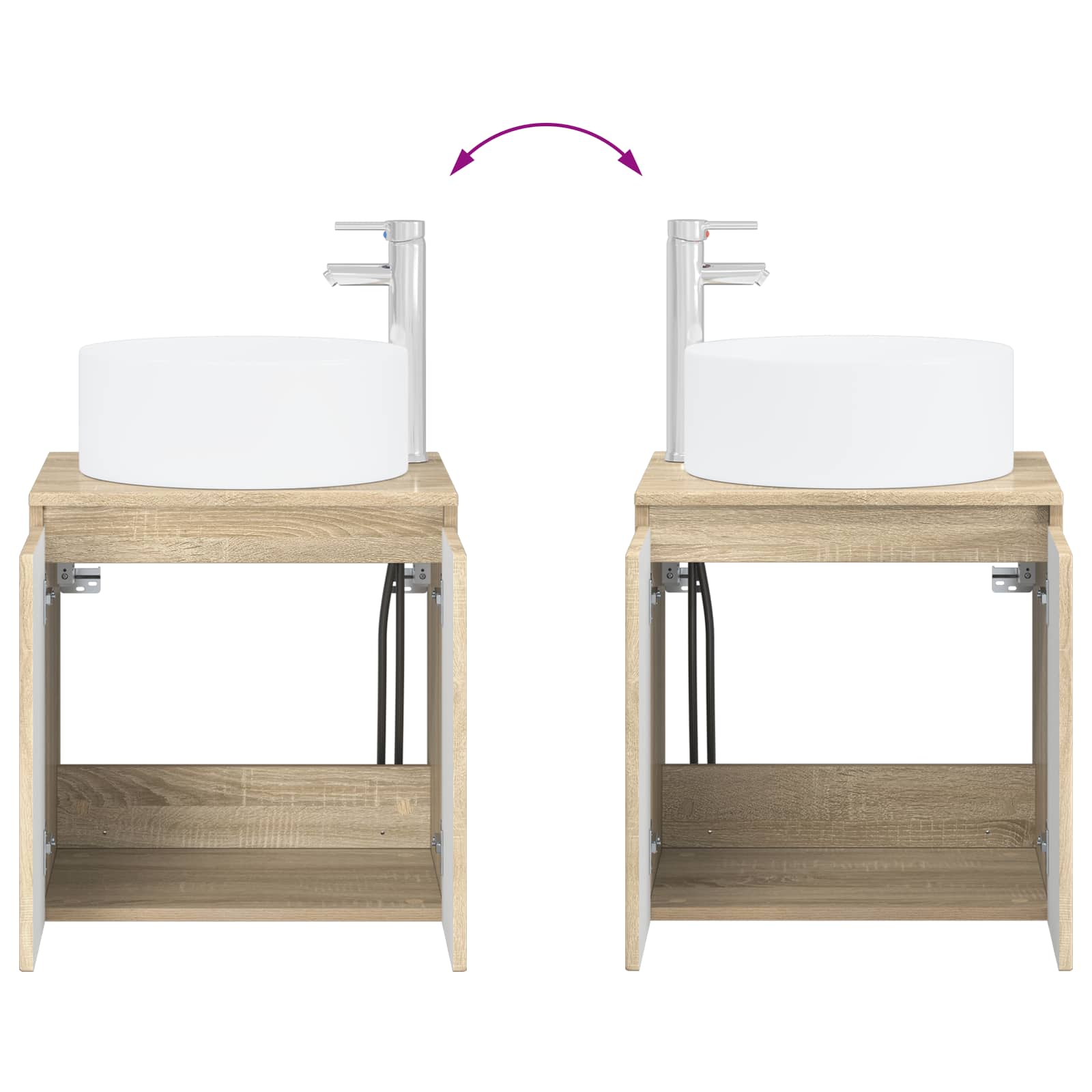 Ensemble d'armoire de salle de bain 3 pc Chêne Sonoma