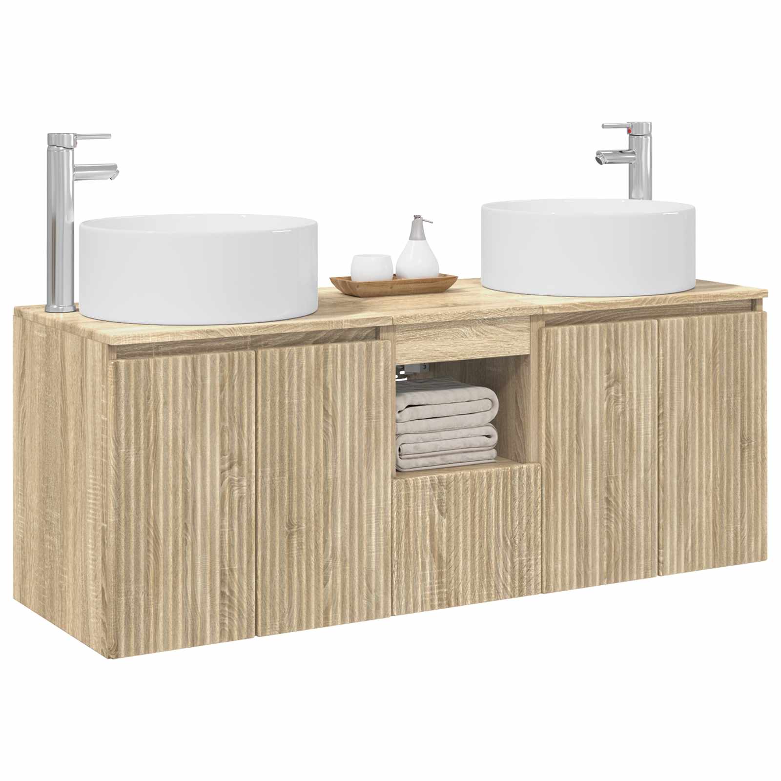 Ensemble d'armoire de salle de bain 3 pc Chêne Sonoma