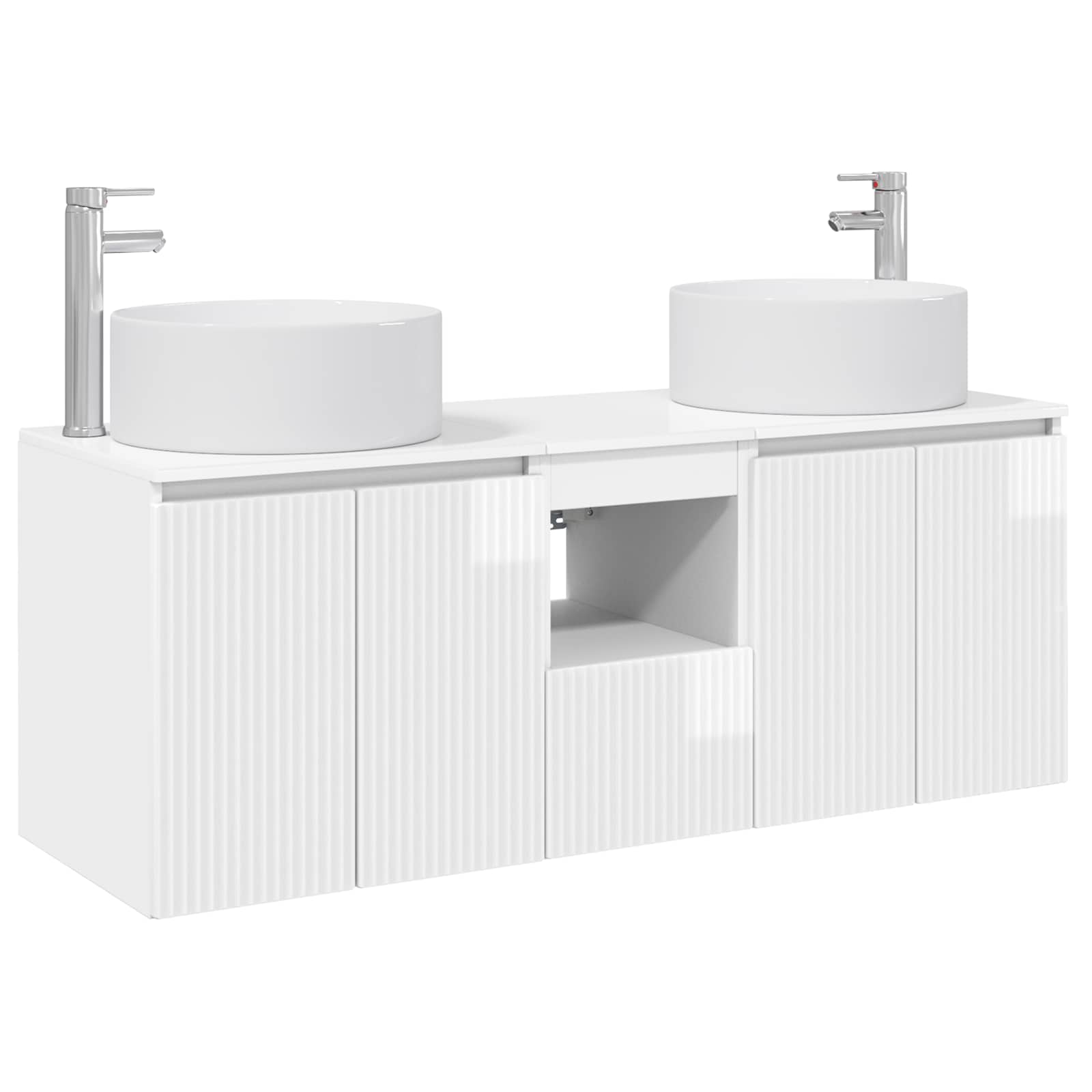Ensemble d'armoire de salle de bain 3 pc Blanc brillant