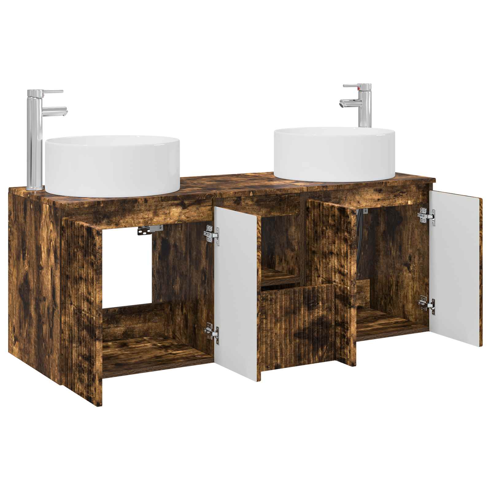 Ensemble d'armoire de salle de bain 3 pc Chêne fumé