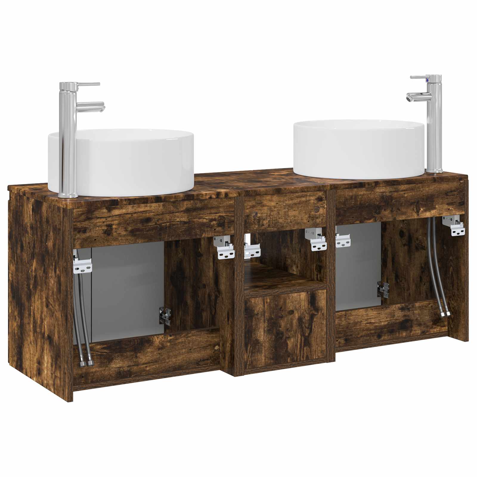 Ensemble d'armoire de salle de bain 3 pc Chêne fumé