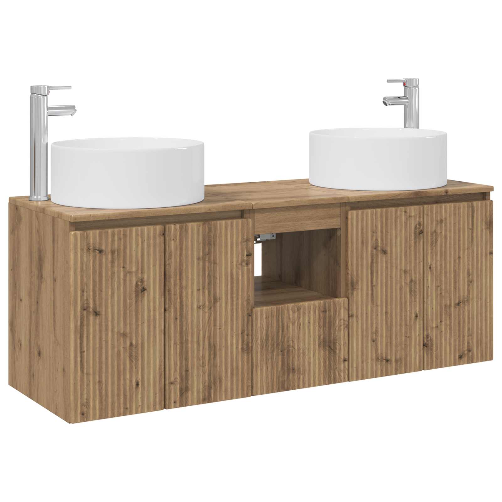 Ensemble d'armoire de salle de bain 3 pc Chêne artisanal