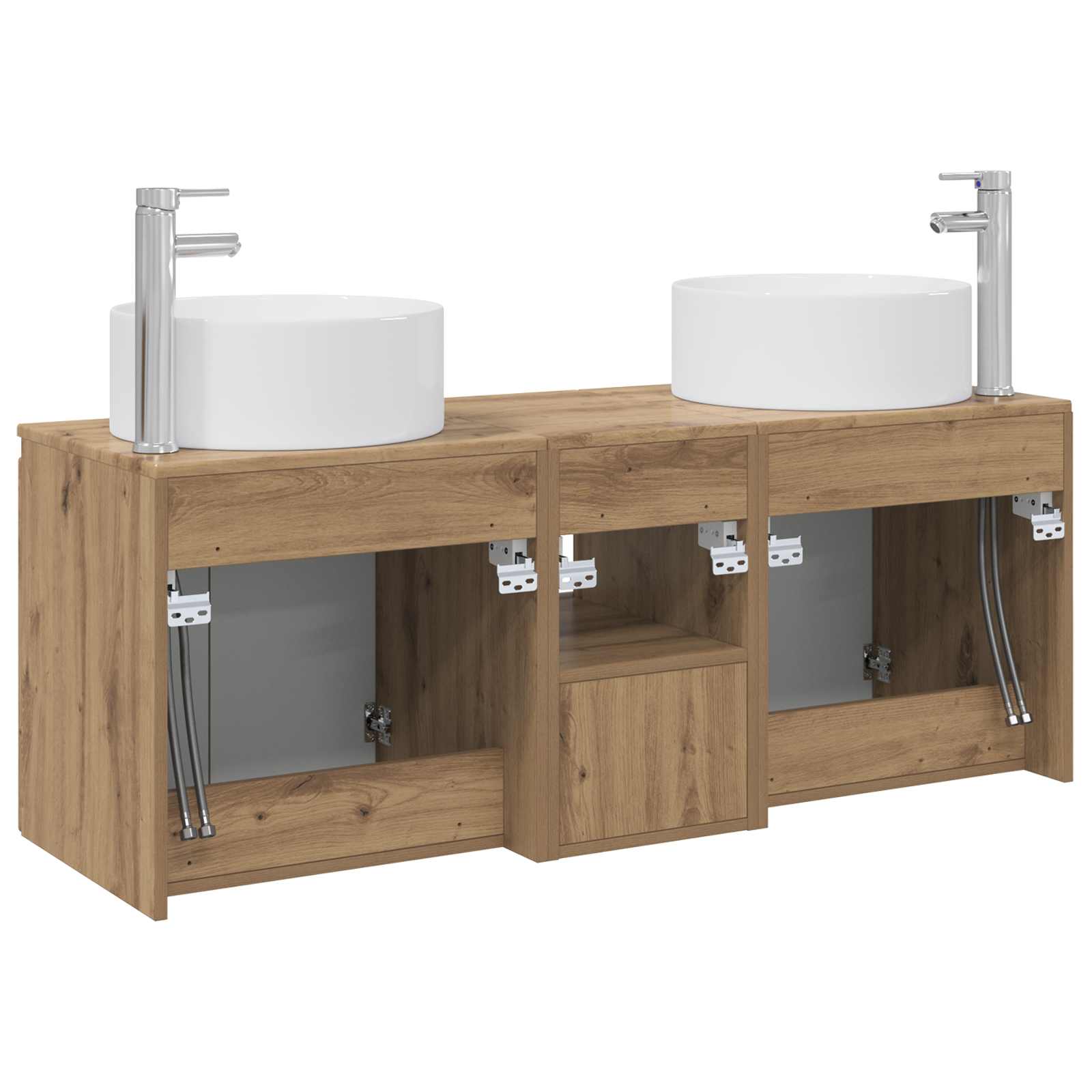 Ensemble d'armoire de salle de bain 3 pc Chêne artisanal