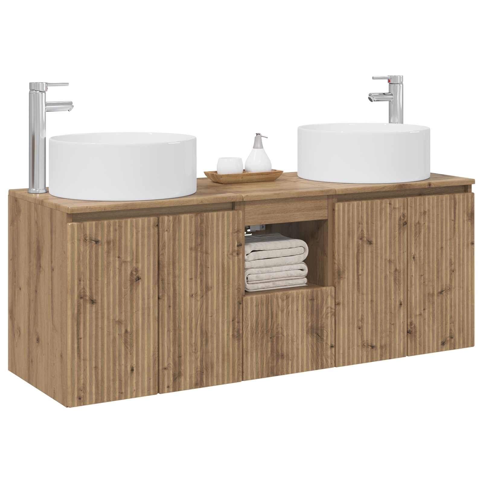 Ensemble d'armoire de salle de bain 3 pc Chêne artisanal
