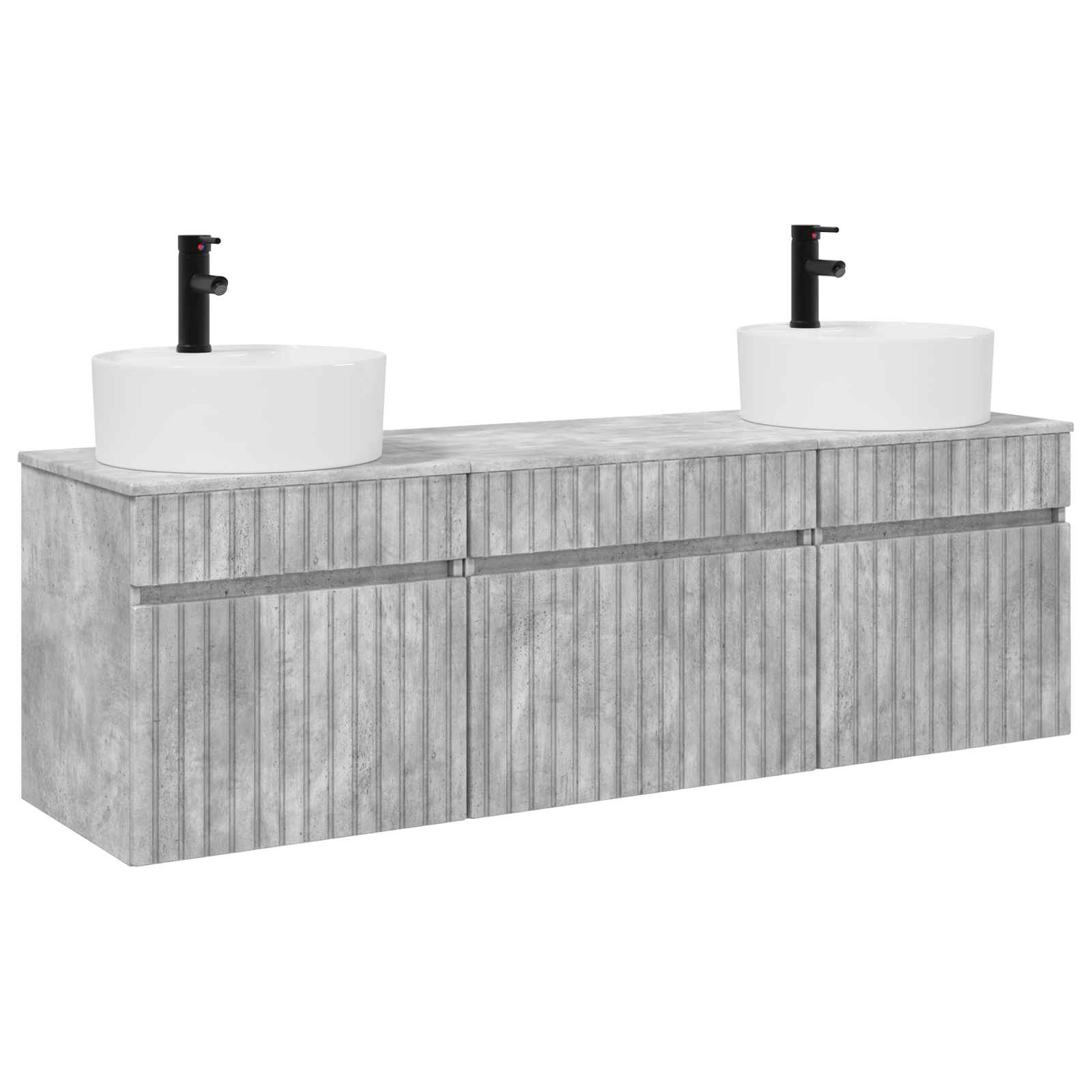 Ensemble d'armoire de salle de bain 3 pc Gris béton