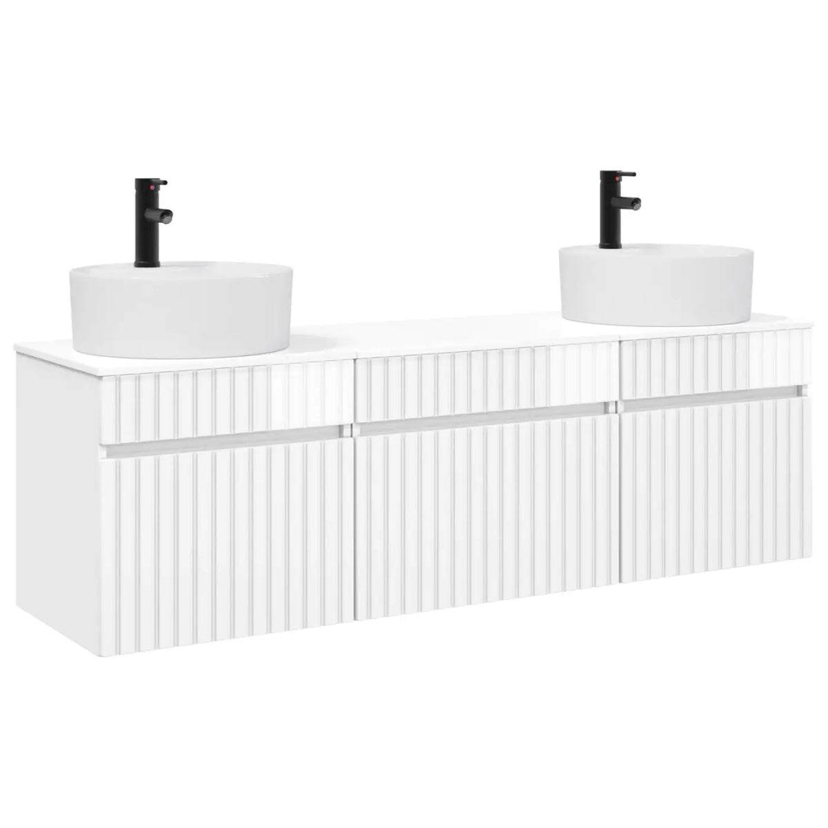 Ensemble d’armoire de salle de bain 3 pc Blanc brillant - XIOS