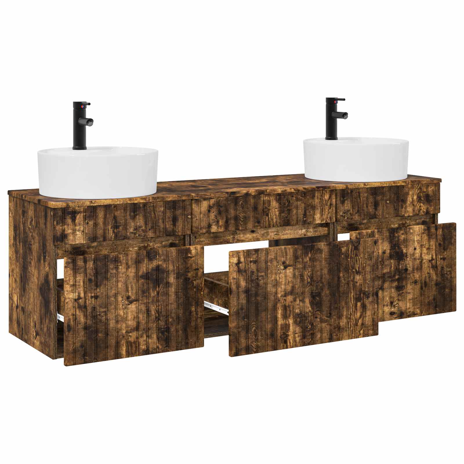Ensemble d'armoire de salle de bain 3 pc Chêne fumé