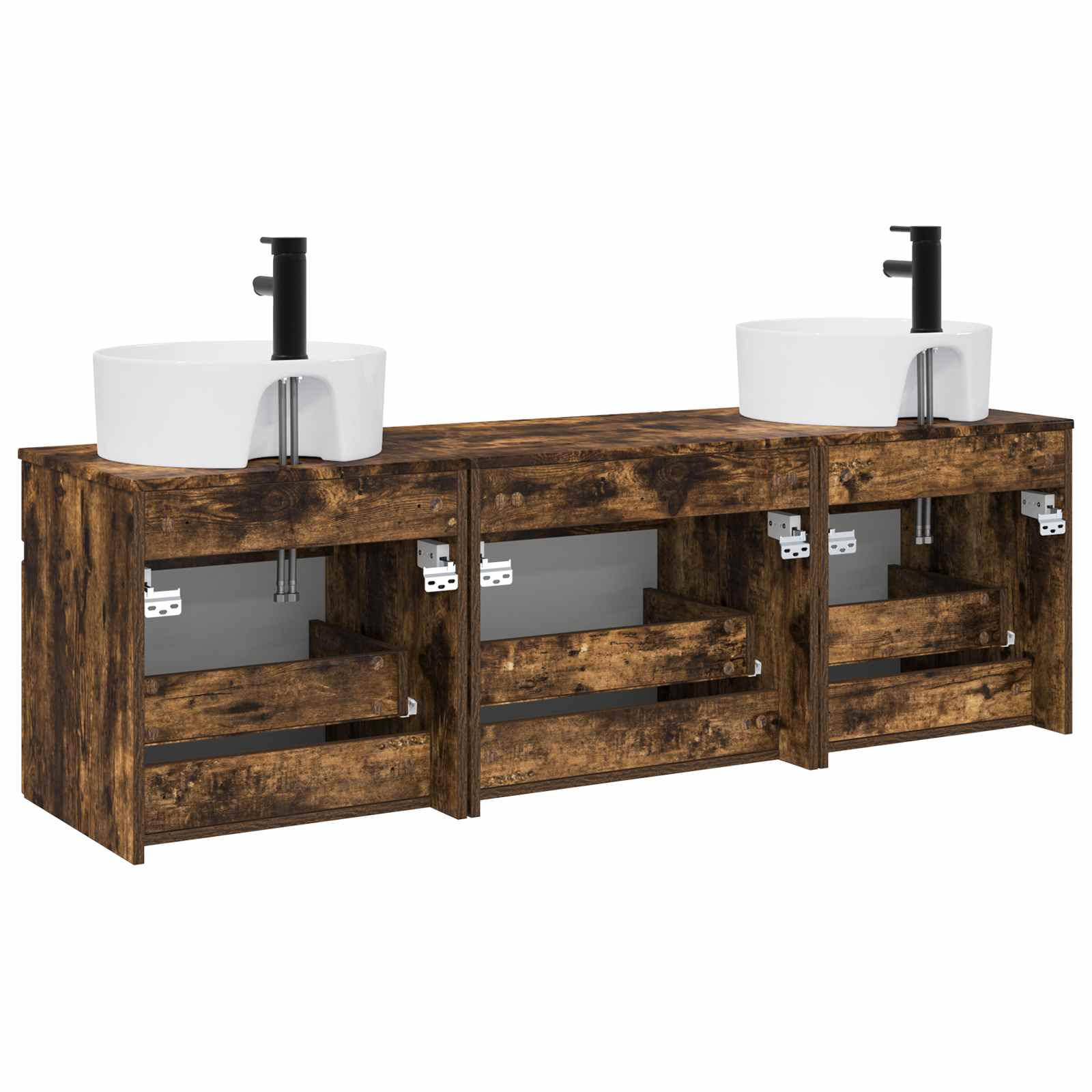 Ensemble d'armoire de salle de bain 3 pc Chêne fumé