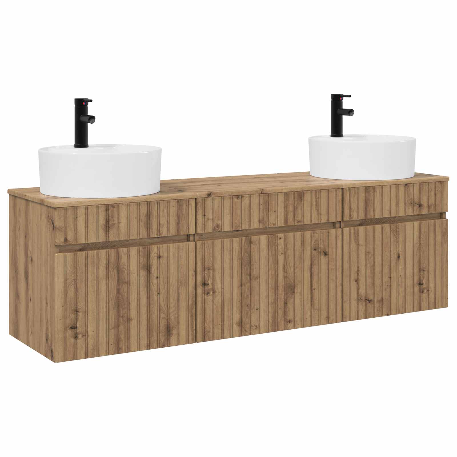 Ensemble d'armoire de salle de bain 3 pc Chêne artisanal