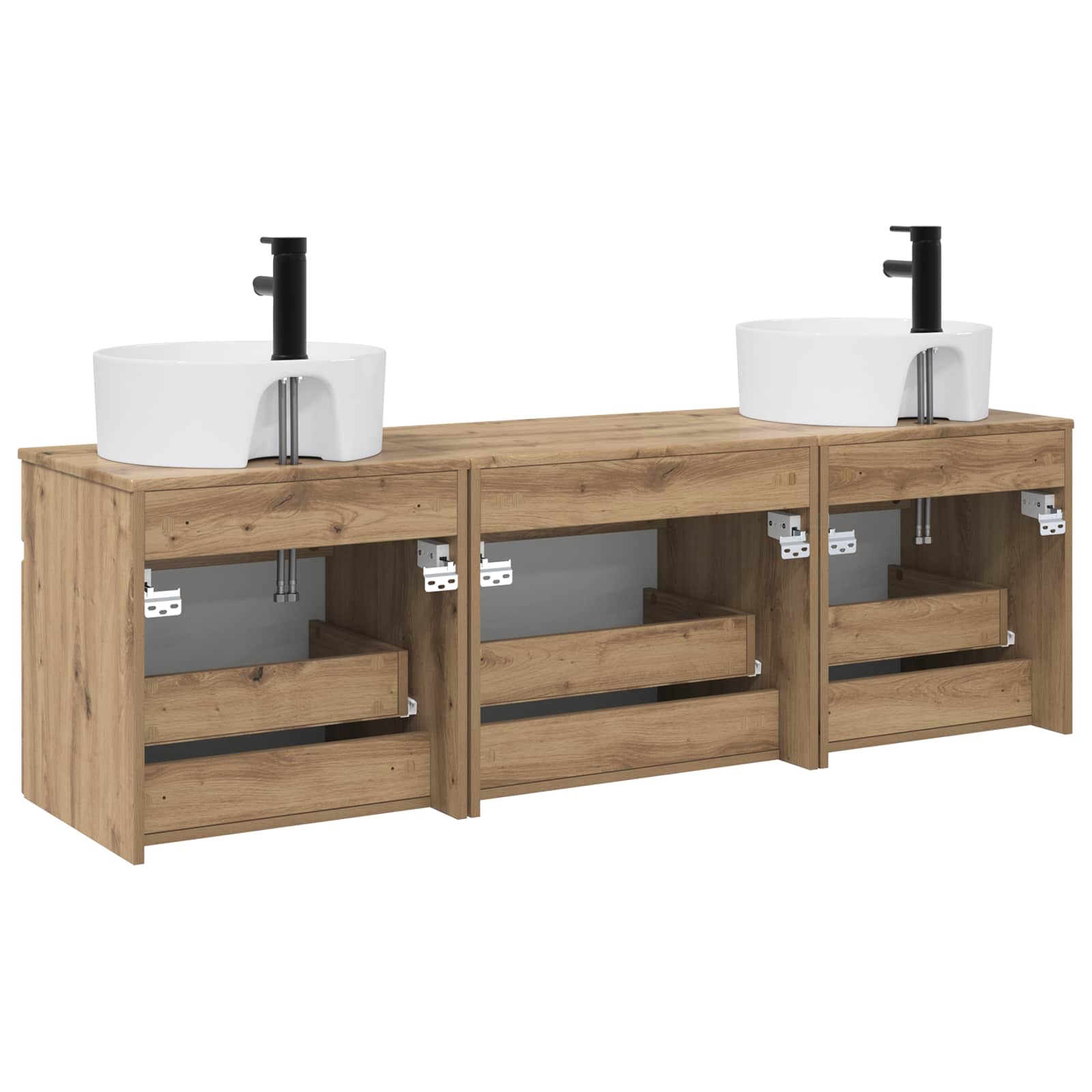 Ensemble d'armoire de salle de bain 3 pc Chêne artisanal