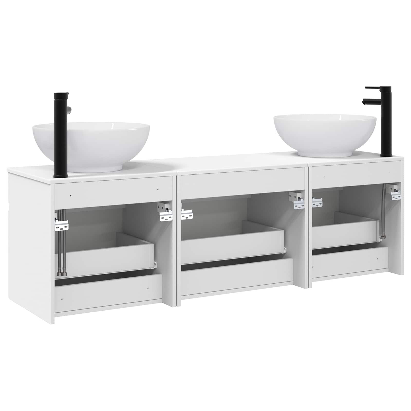 Ensemble d'armoire de salle de bain 3 pc Blanc