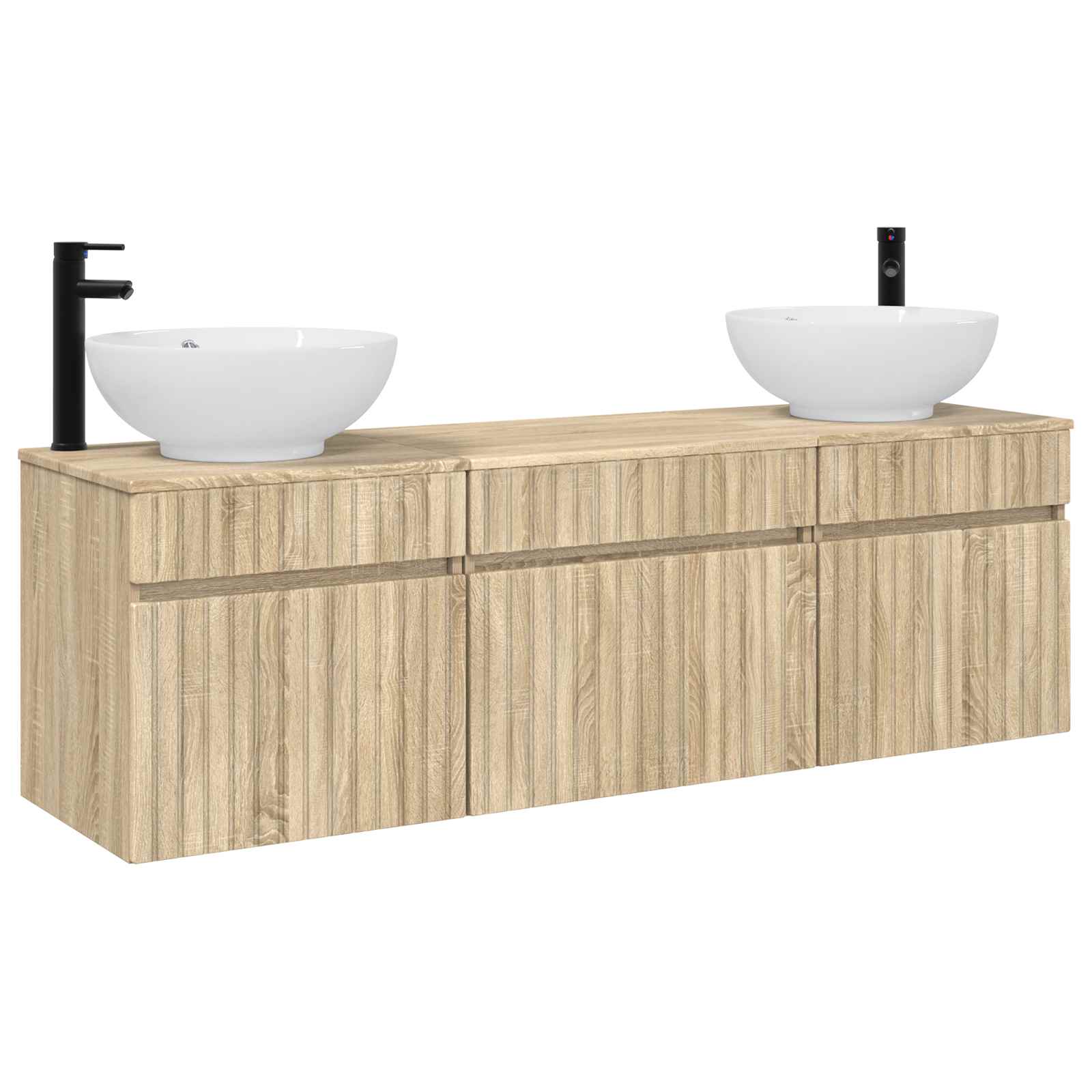 Ensemble d'armoire de salle de bain 3 pc Chêne Sonoma