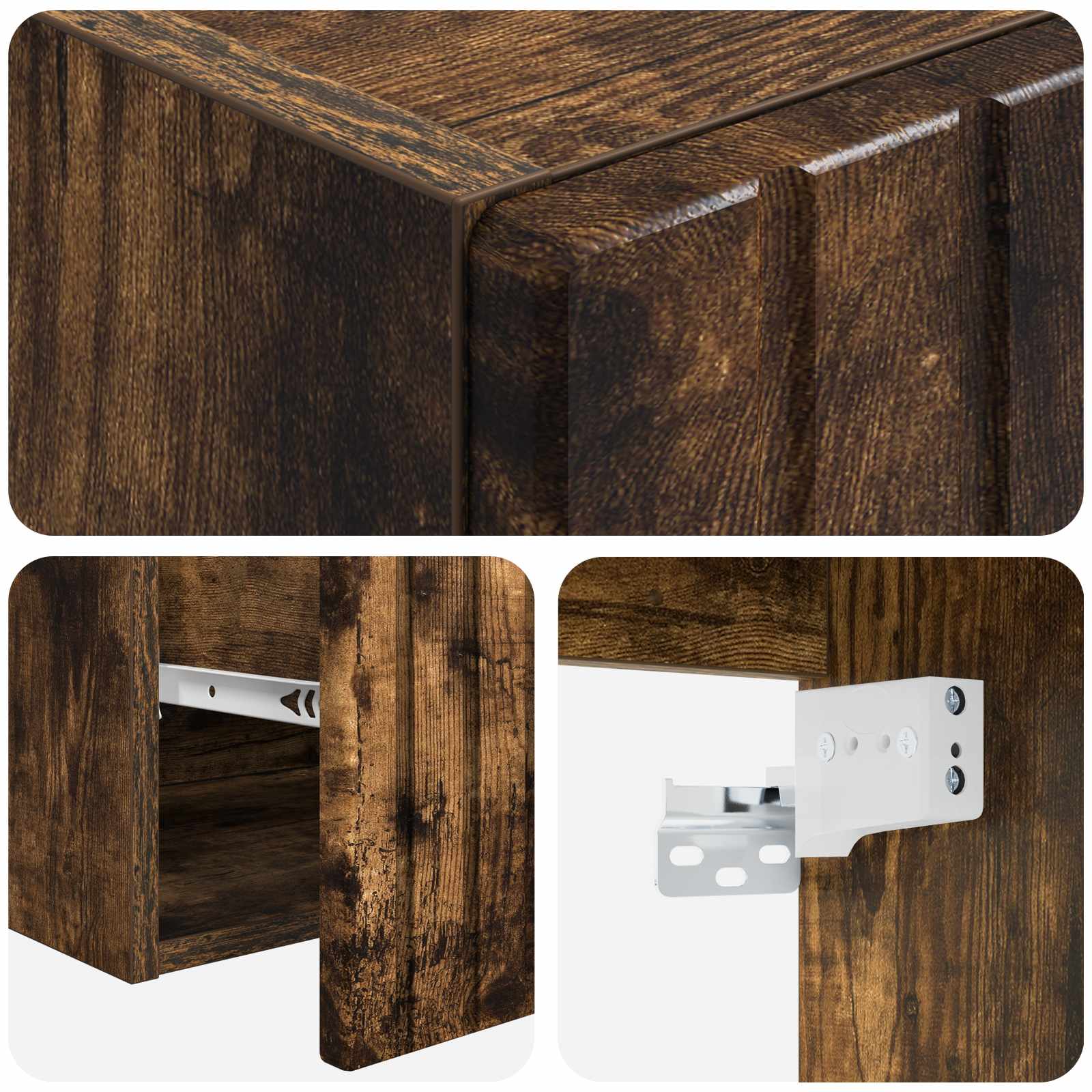 Ensemble d'armoire de salle de bain 3 pc Chêne fumé