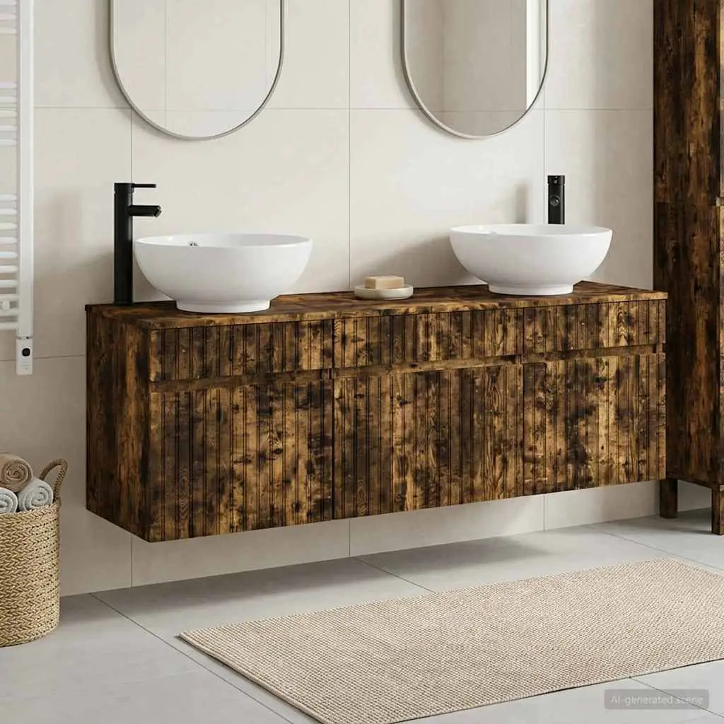 Ensemble d’armoire de salle de bain 3 pc Chêne fumé - XIOS