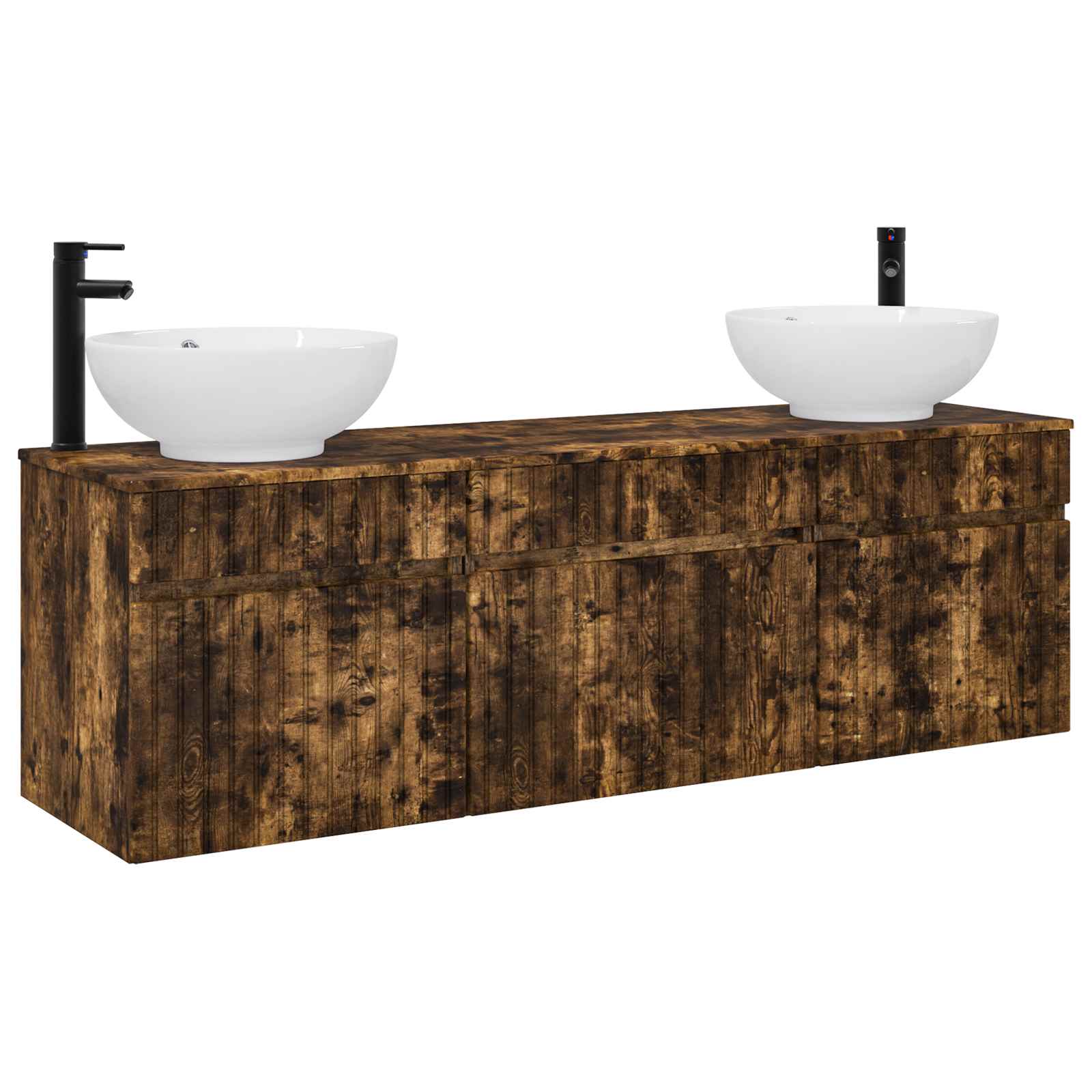 Ensemble d'armoire de salle de bain 3 pc Chêne fumé