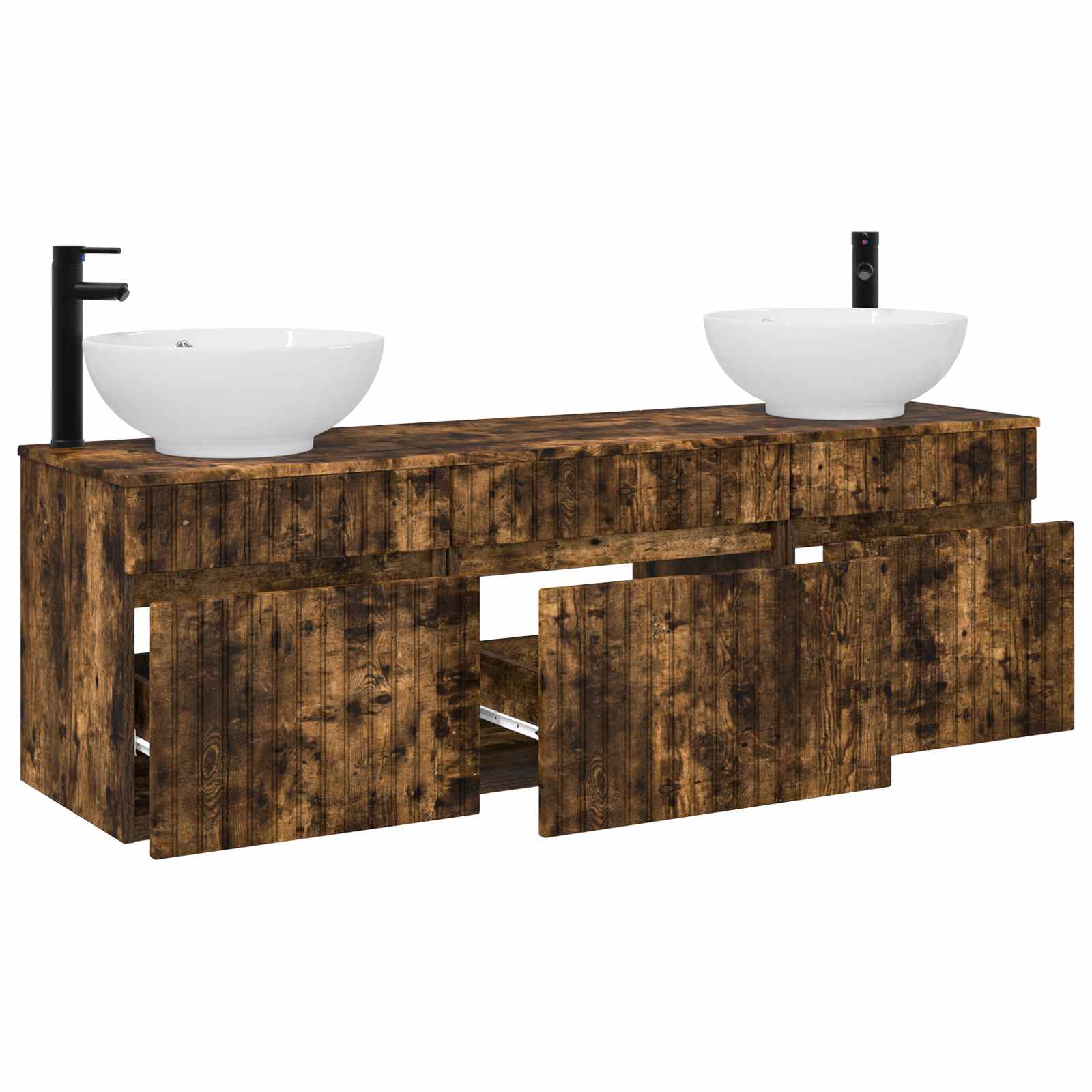 Ensemble d'armoire de salle de bain 3 pc Chêne fumé